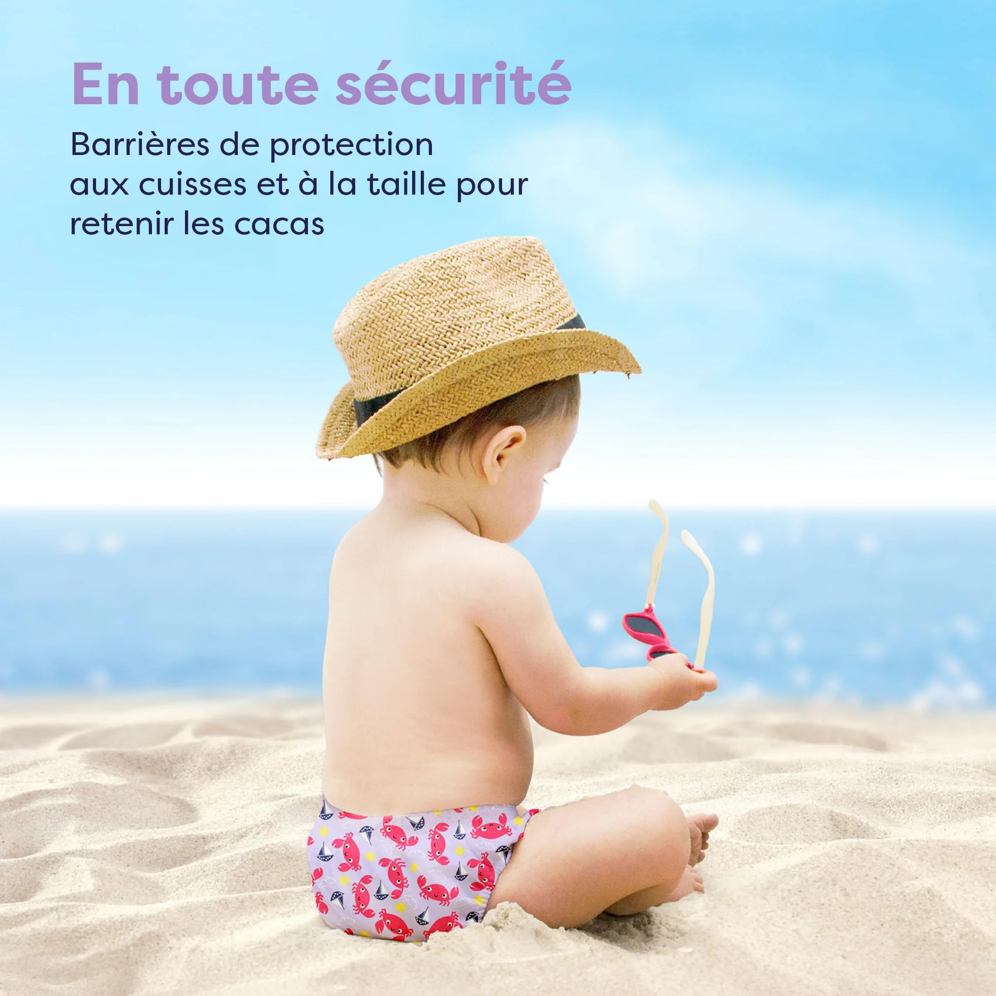 Bambino Mio Couche de bain Lavable M (6-12 mois) Baie des baleines