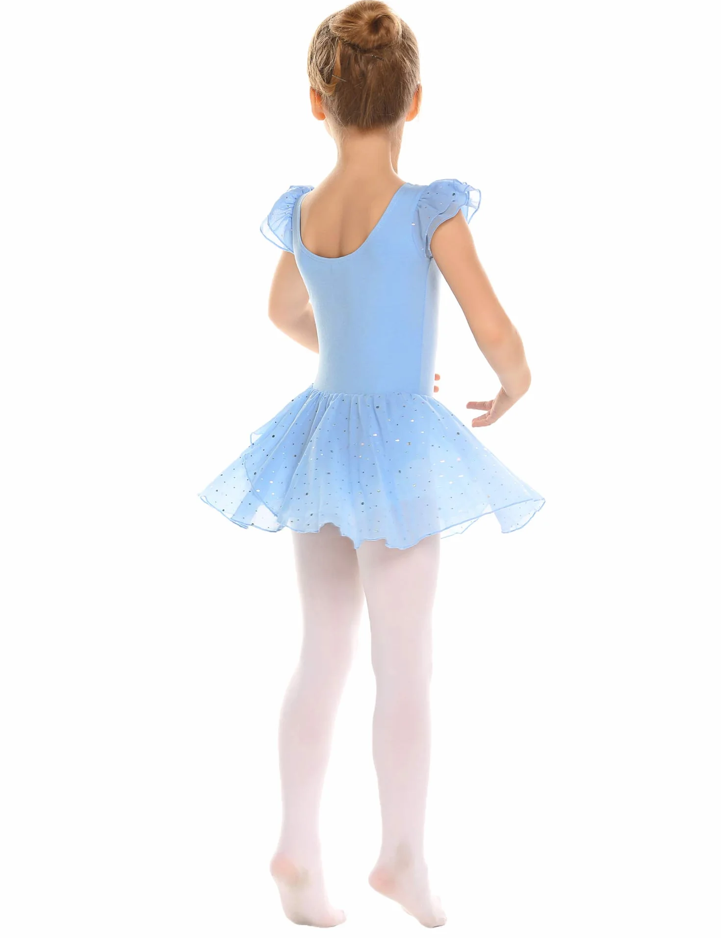 Justaucorps de ballet pour fille avec jupe tutu - Coton - Manches courtes et longues