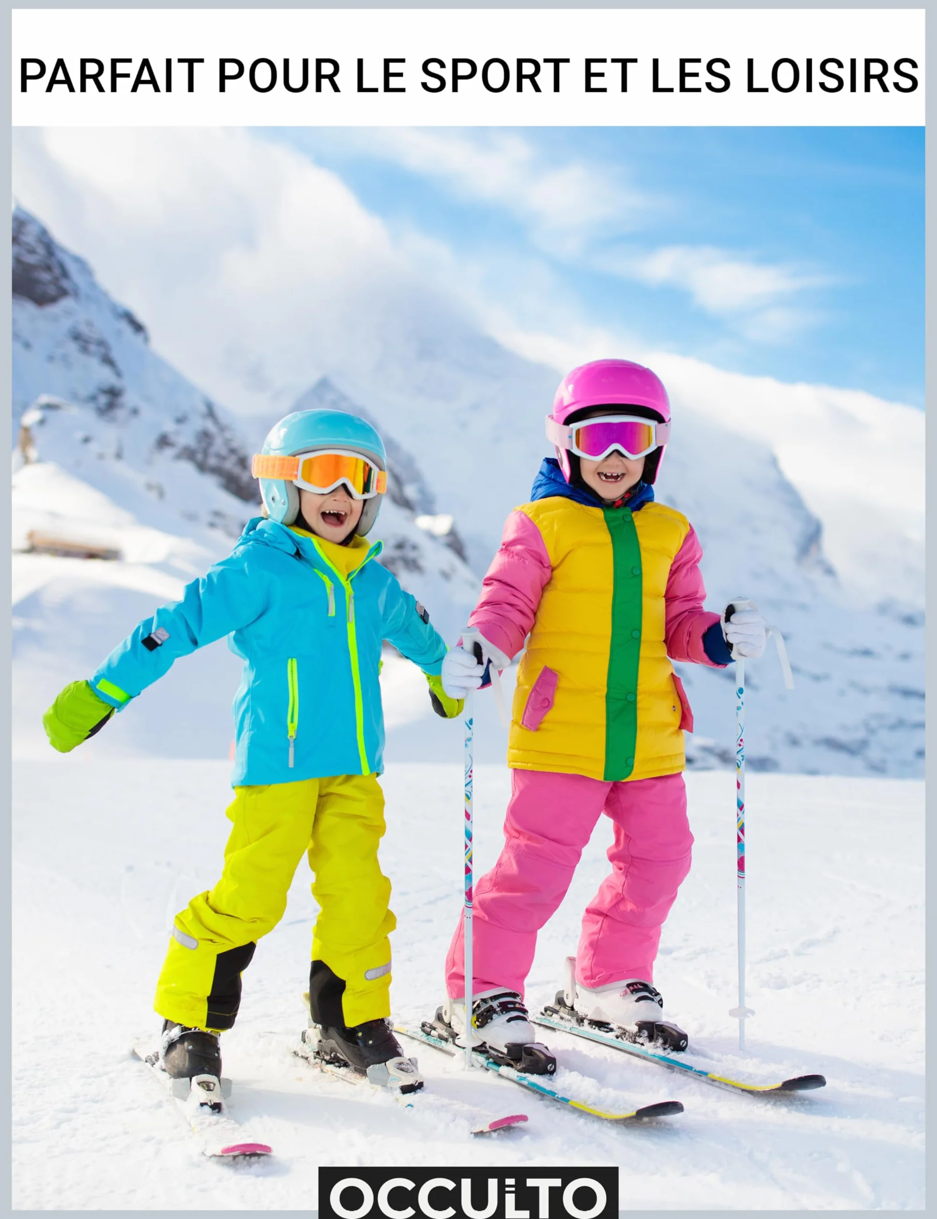 Occulto chaussettes de ski enfants 2 Paires Charlie thermiques hiver rembourré respirant