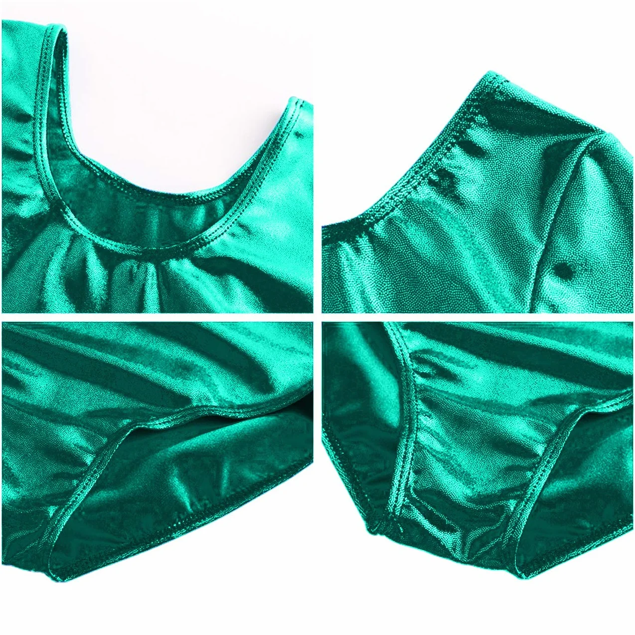 Justaucorps classique brillant élastique filles manches longues col rond