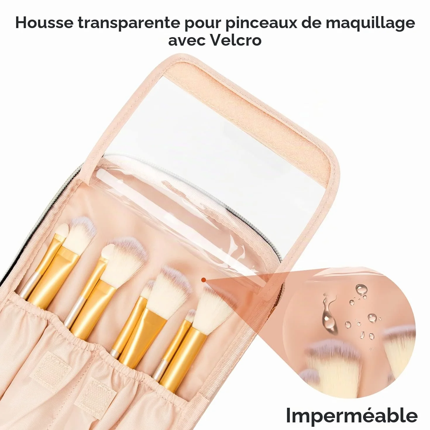Trousse de maquillage pour femme grande voyage avec poignée et séparateur