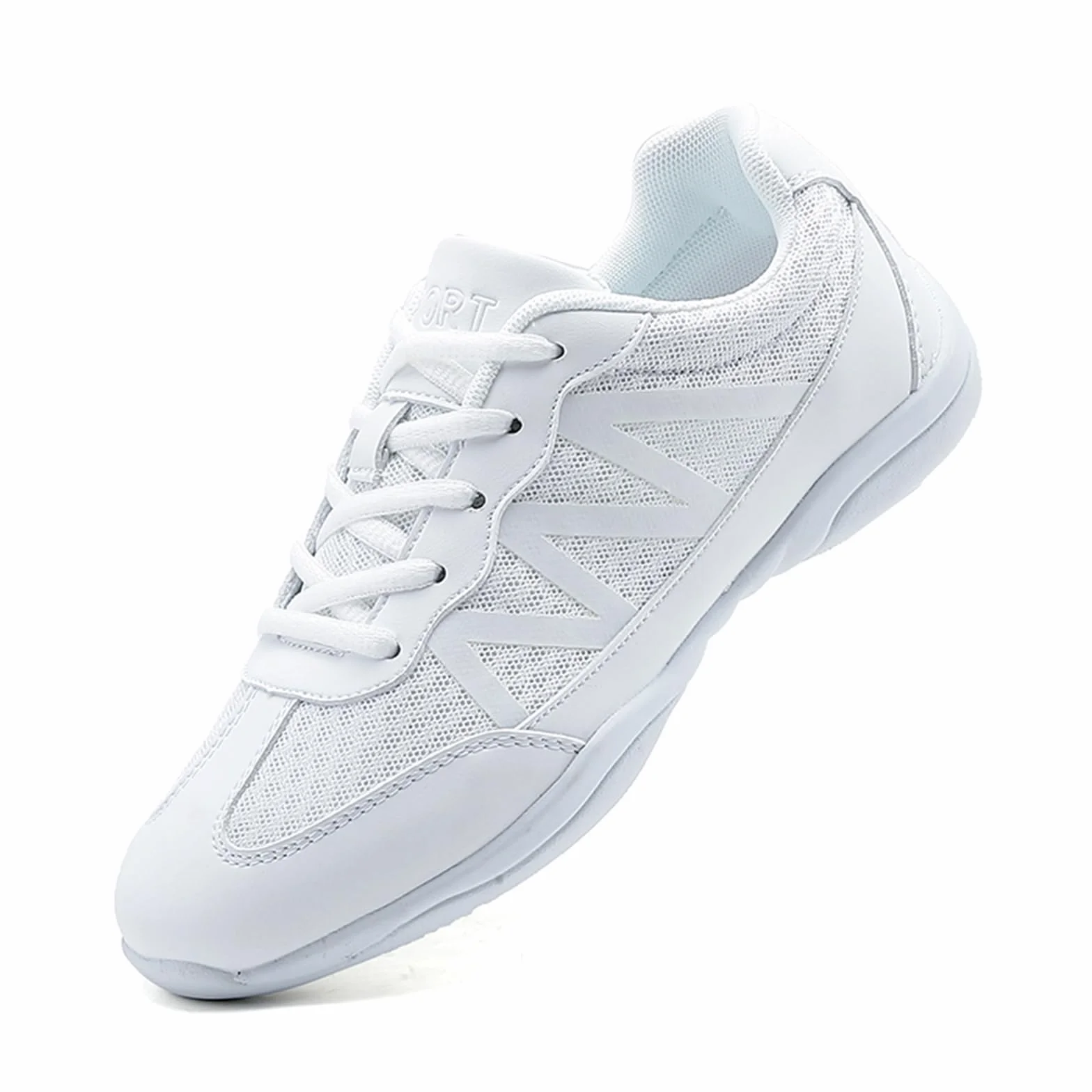 SECHRITE Chaussures de danse Jazz Blanc pour femme et fille Yoga Entraînement Aérobic