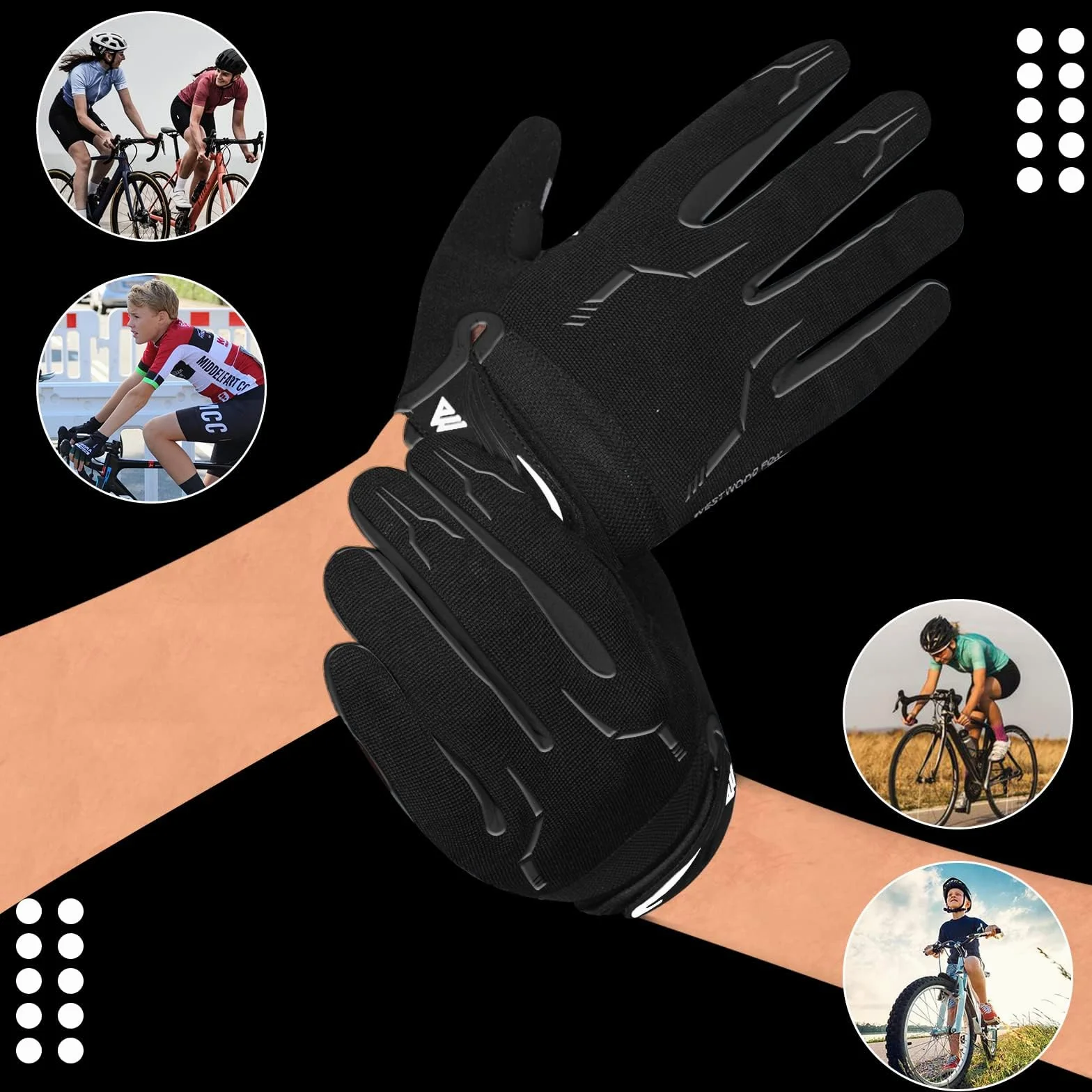 WESTWOOD FOX WFX Gants de vélo de Montagne à Doigts Entiers écran Tactile antidérapants Homme Femme