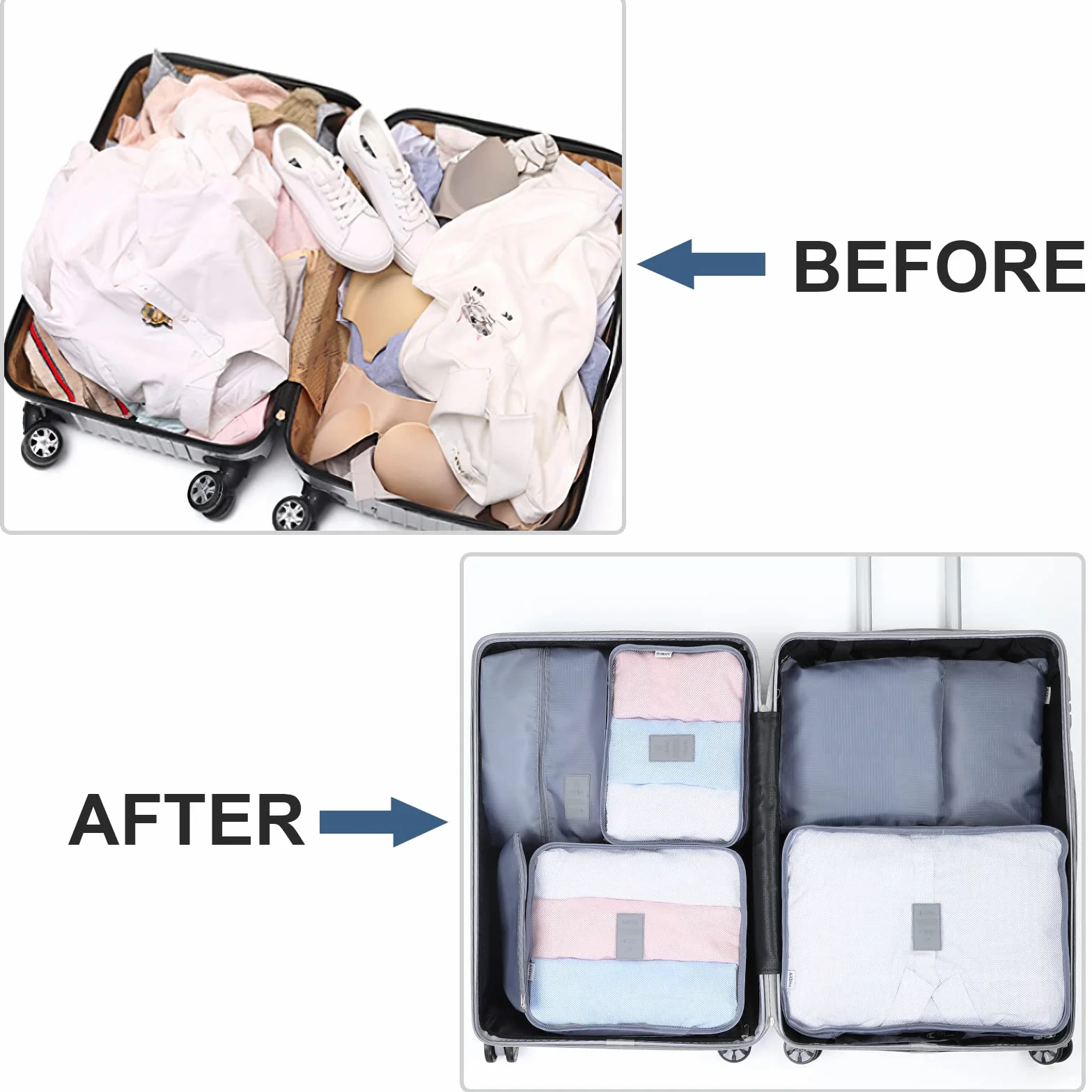 AiQInu Set de 7 Sacs de Voyage Imperméables Organisateur de Bagages