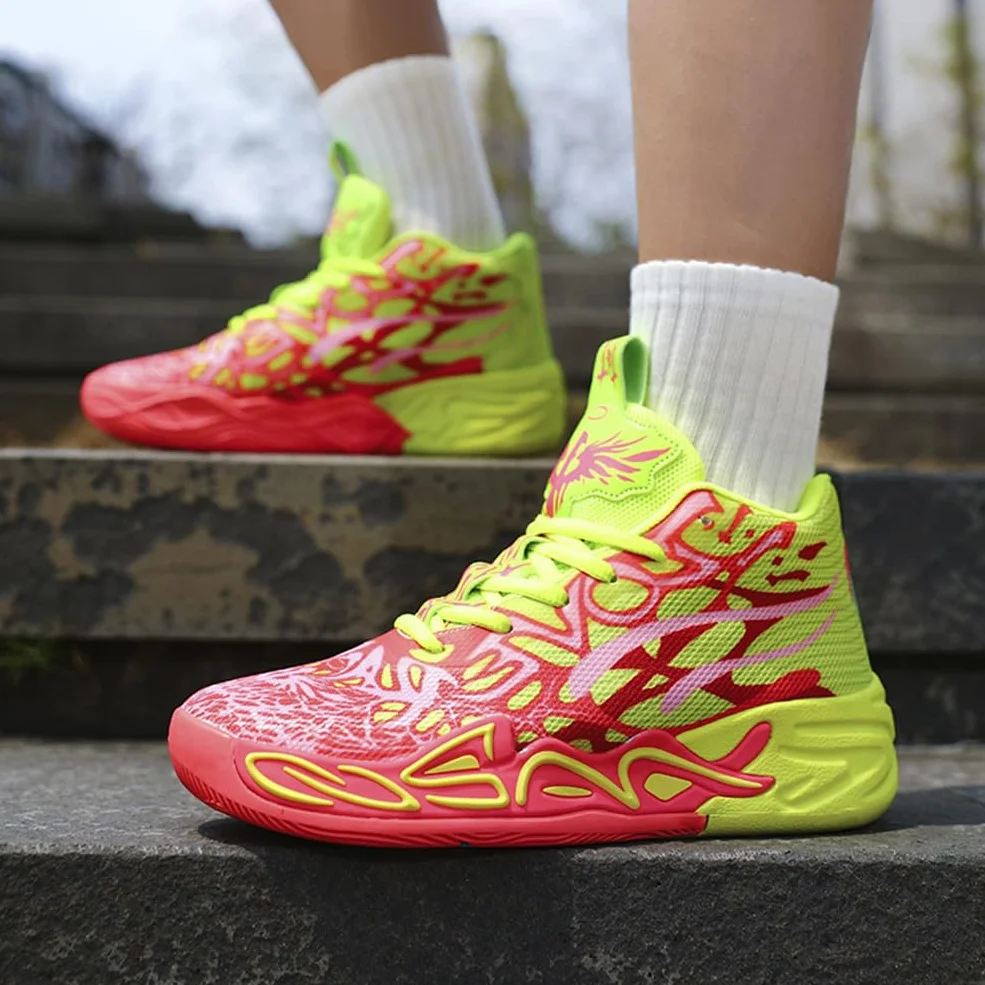 Chaussure de Basketball Homme Montantes Baskets Sport Semelle Caoutchouc Antidérapantes Légères Respirantes