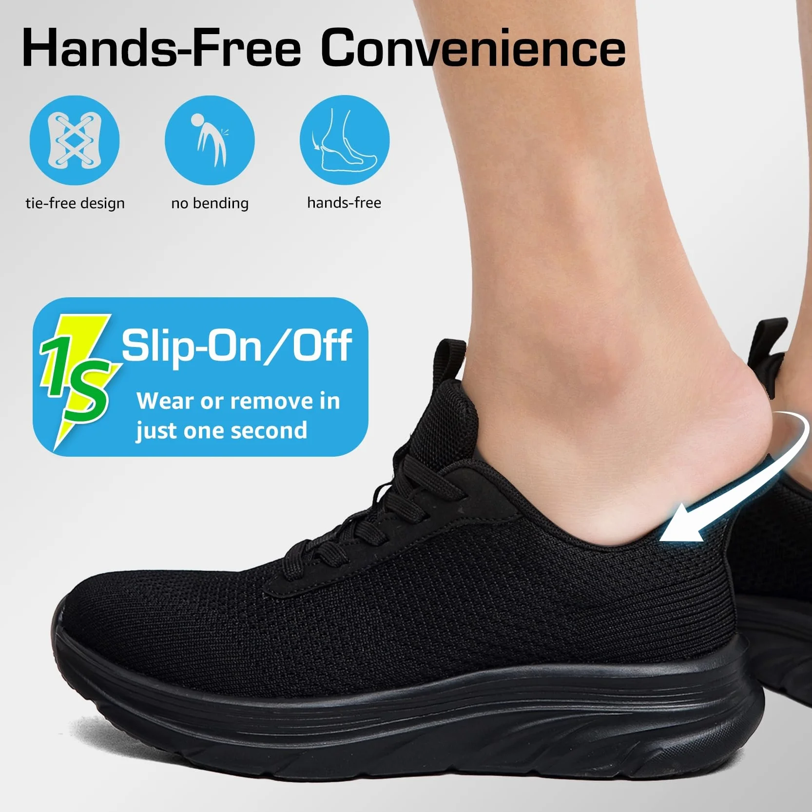 DimaiGlobal Slip on Baskets Homme Chaussures de Sport sans Lacets de Course Légères et Respirantes