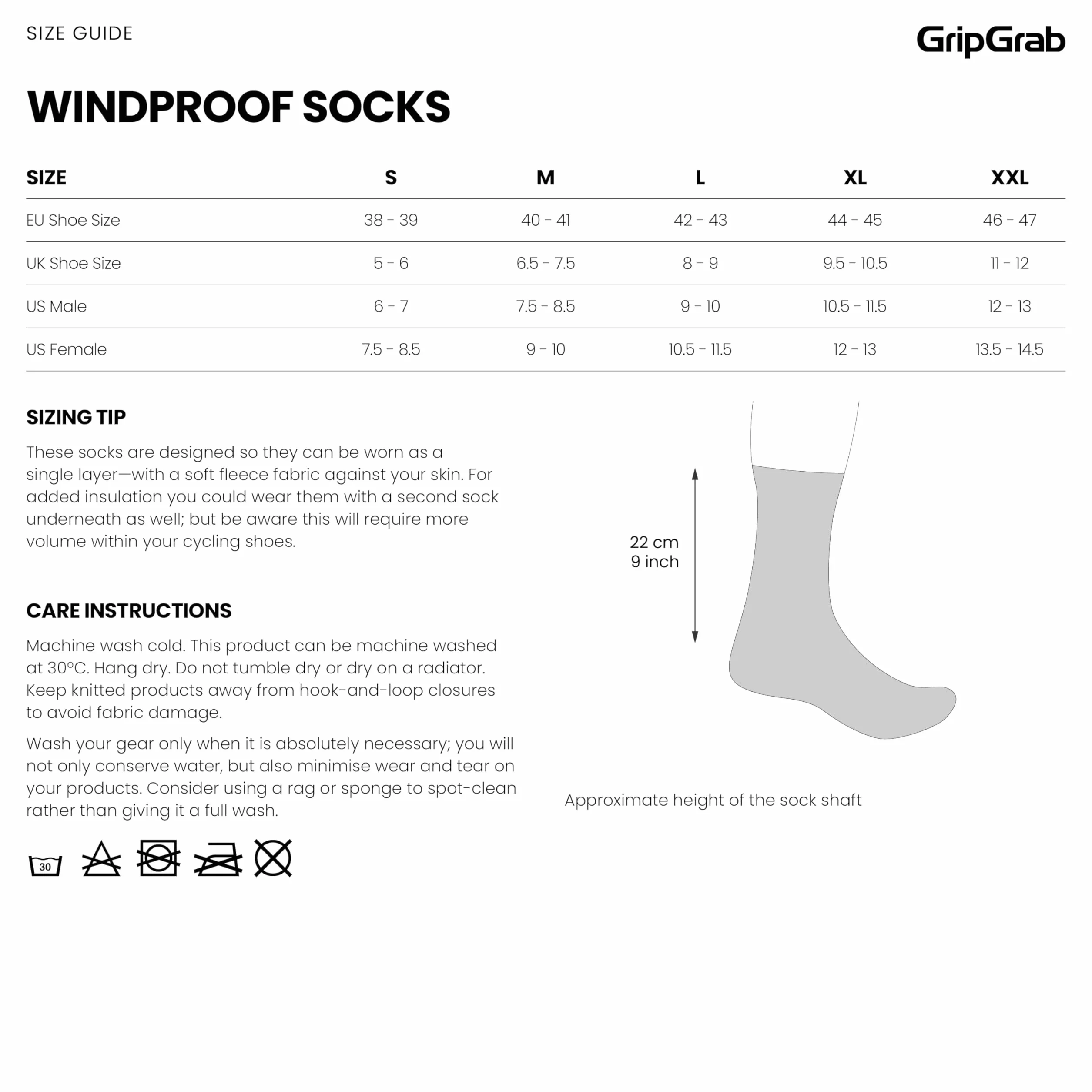 GripGrab Chaussettes Cyclisme Coupe-Vent Hautes Thermiques Préformées Vélo Course VTT Gravel
