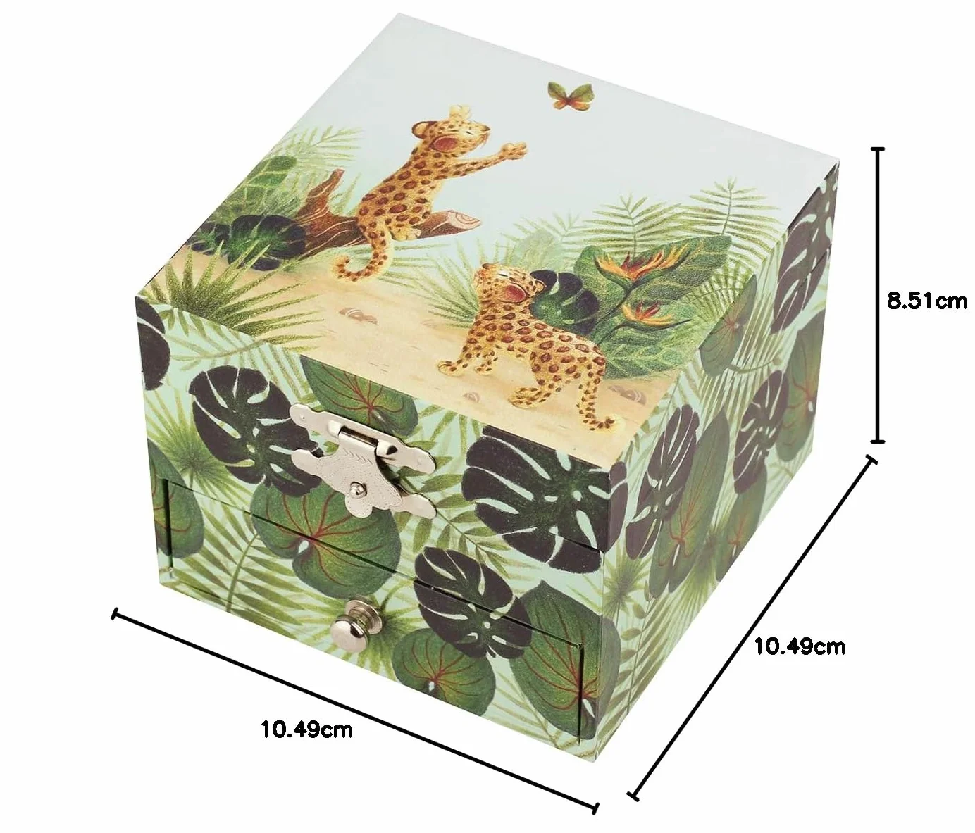 TROUSSELIER Boite à Bijoux Enfant avec Musique Thème Savane Cadeau Bapteme Naissance