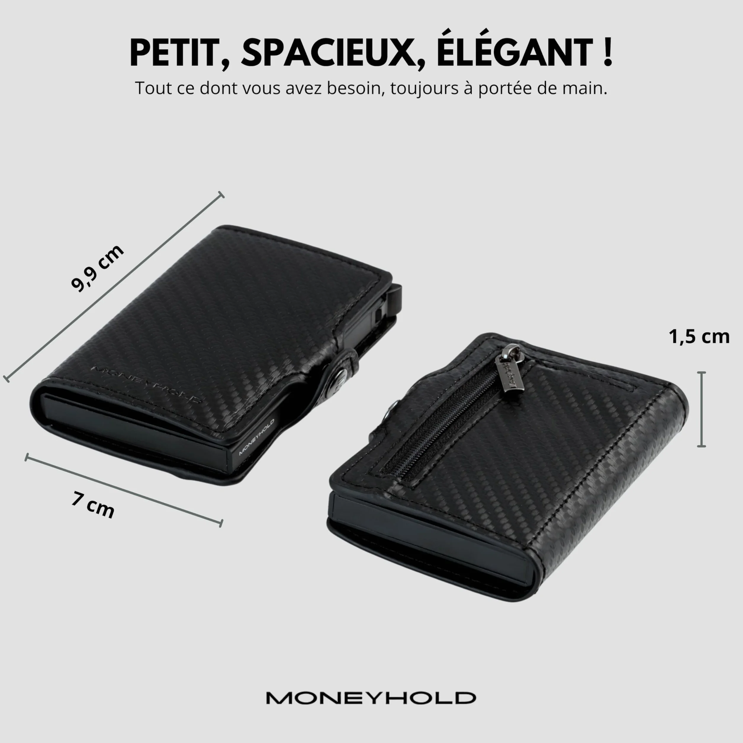 Moneyhold® Portefeuille Homme Femme Porte-Cartes RFID Slim Cuir Vegan Anti-Piratage