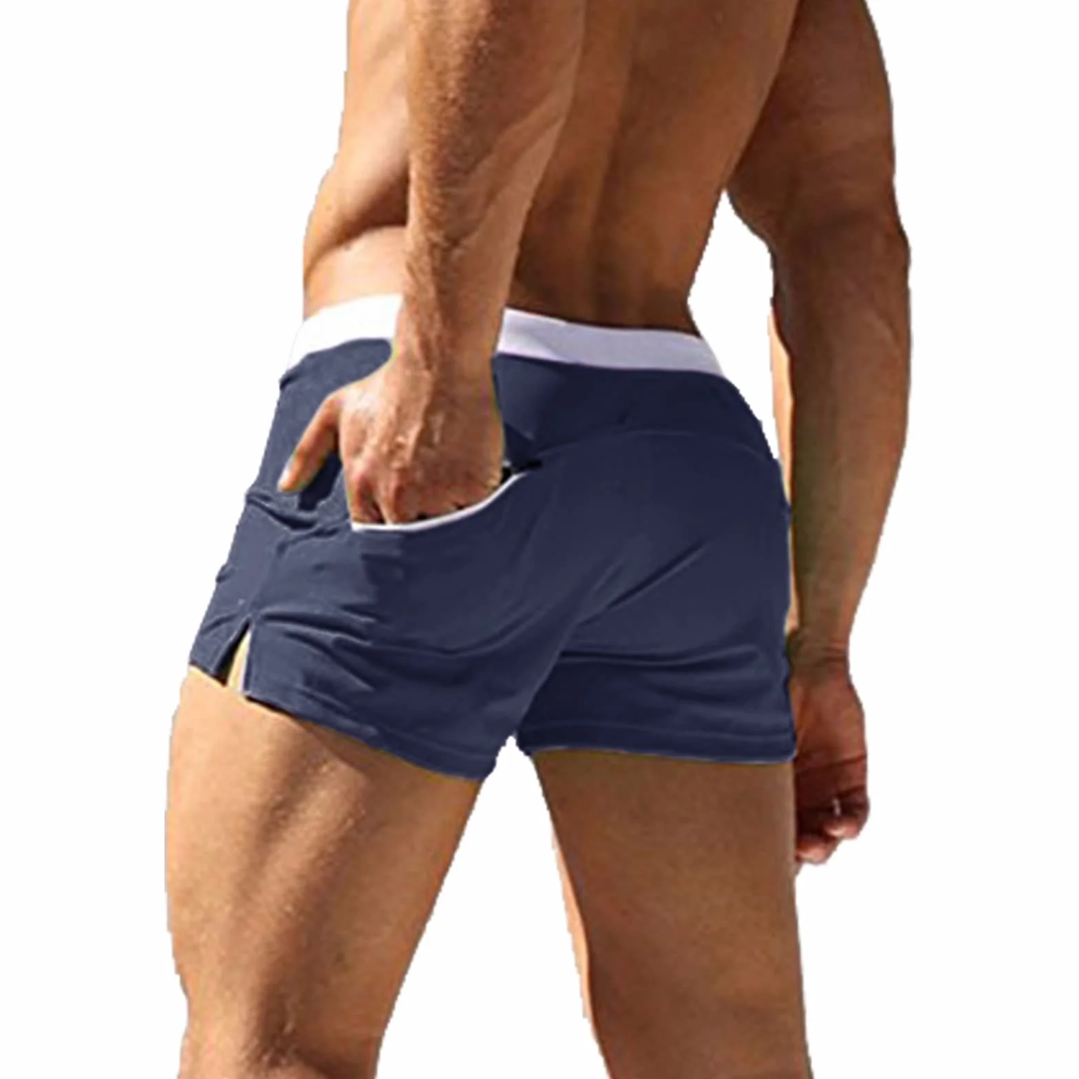 Maillot de Bain Homme Trunks Boxer Shorts Pantalon Court Sport Plage Cordon Ajustable