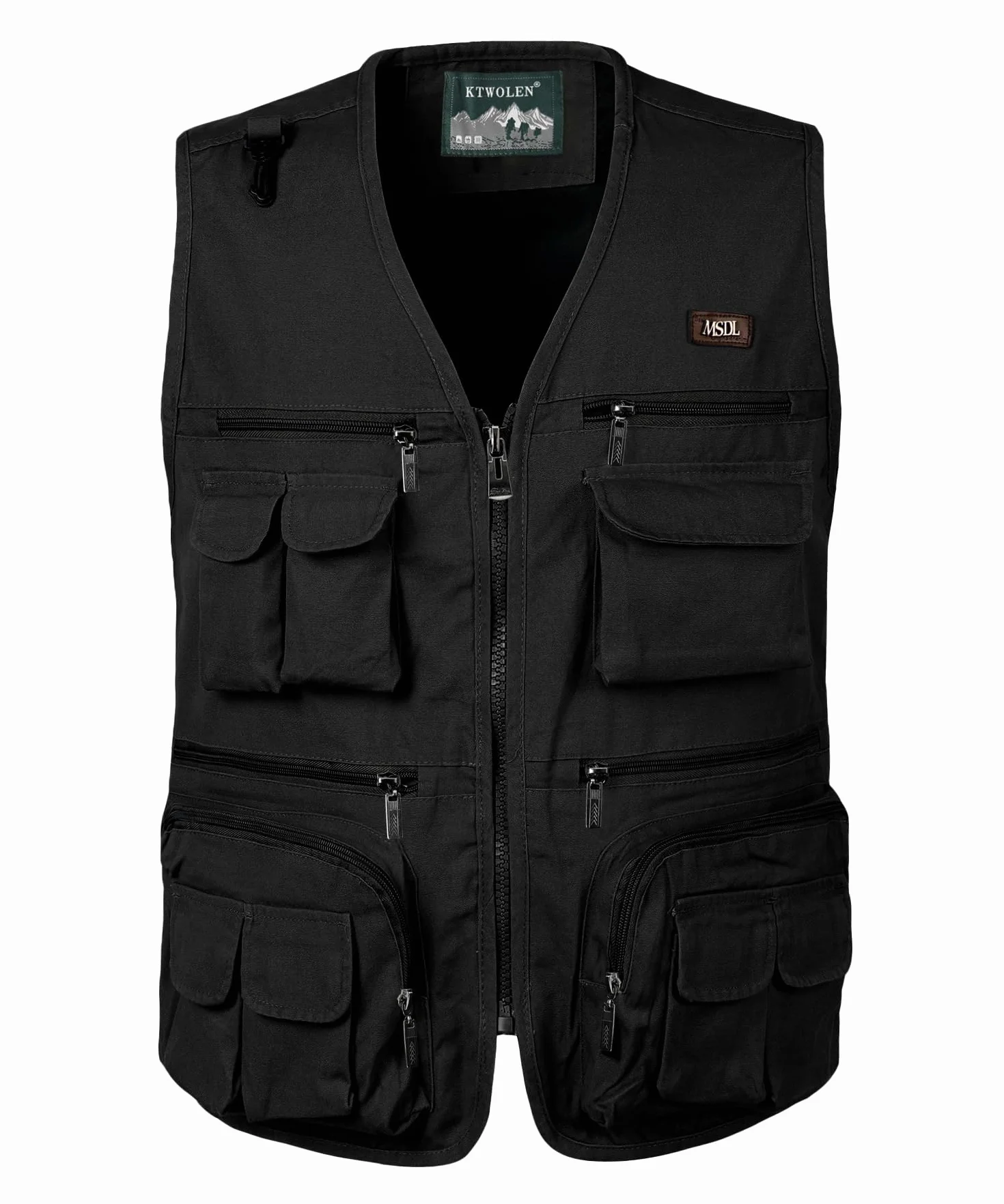 Gilet de Pêche Multipoches Sans Manche Fermeture éclair Homme Veste de Chasse