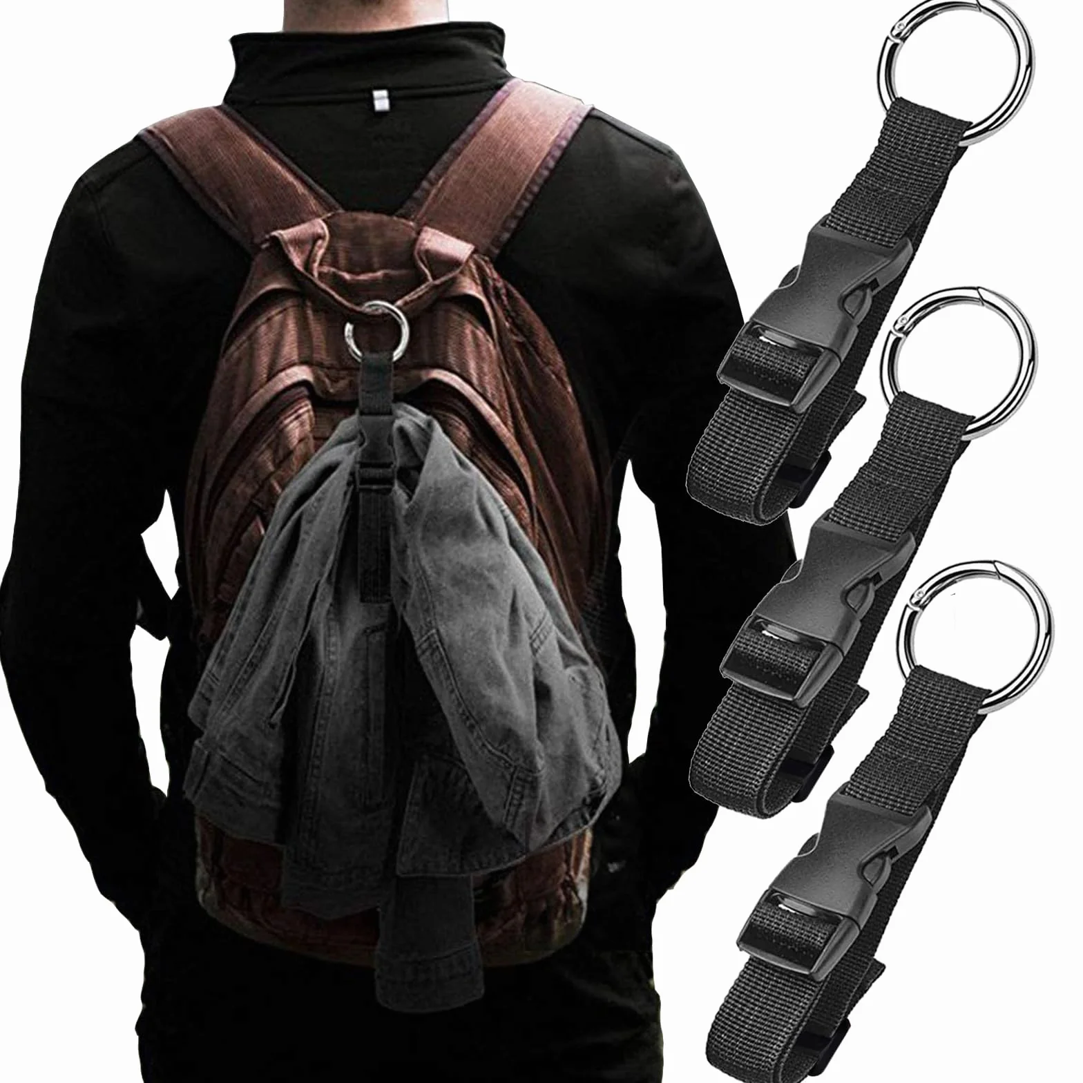 Sangles de Bagages Réglables 3 Pièces, Accessoires de Voyage pour Connecter Bagages ou Sac à Dos