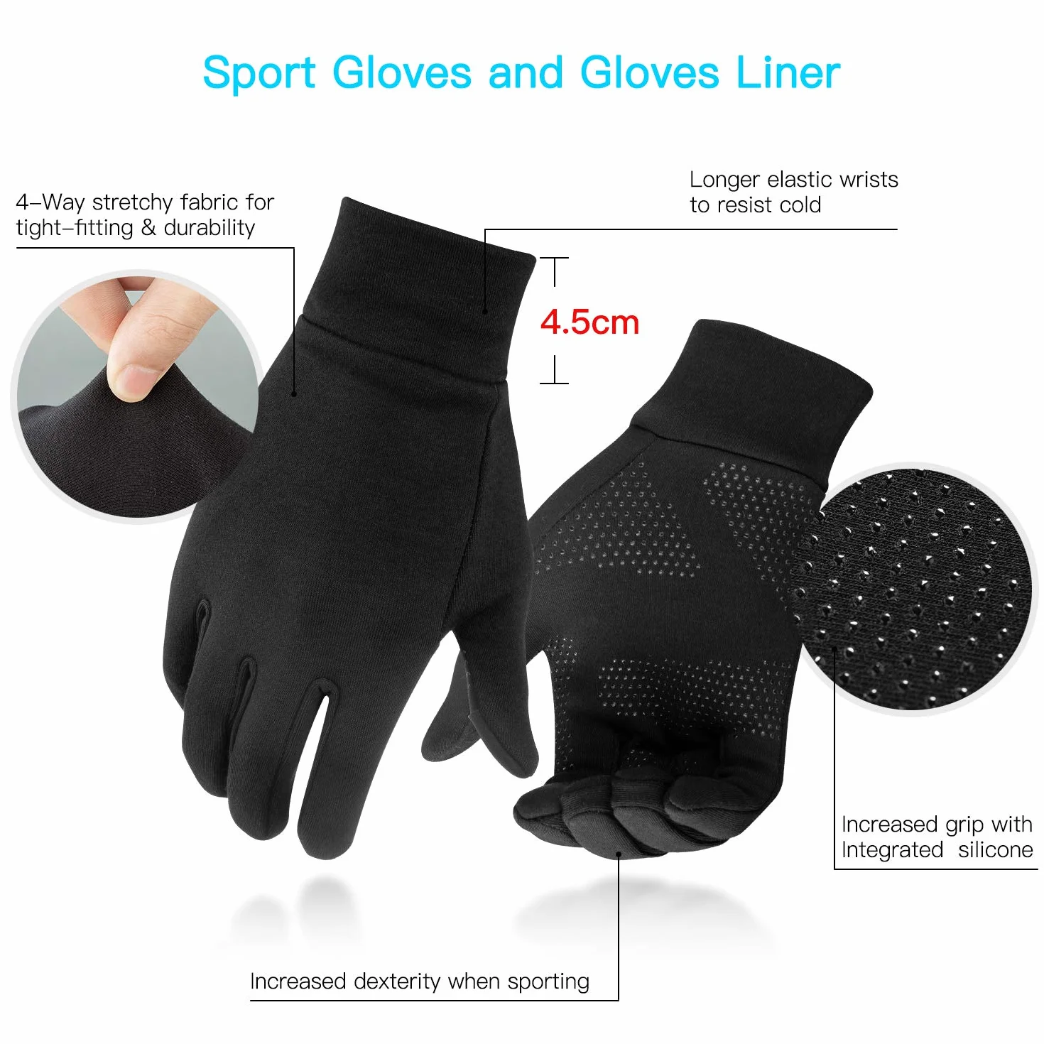 Unigear Gants Doublure Chauffants à Écran Tactile Coupe-Vent Respirant Antidérapant Cyclisme Vélo Sport Hiver