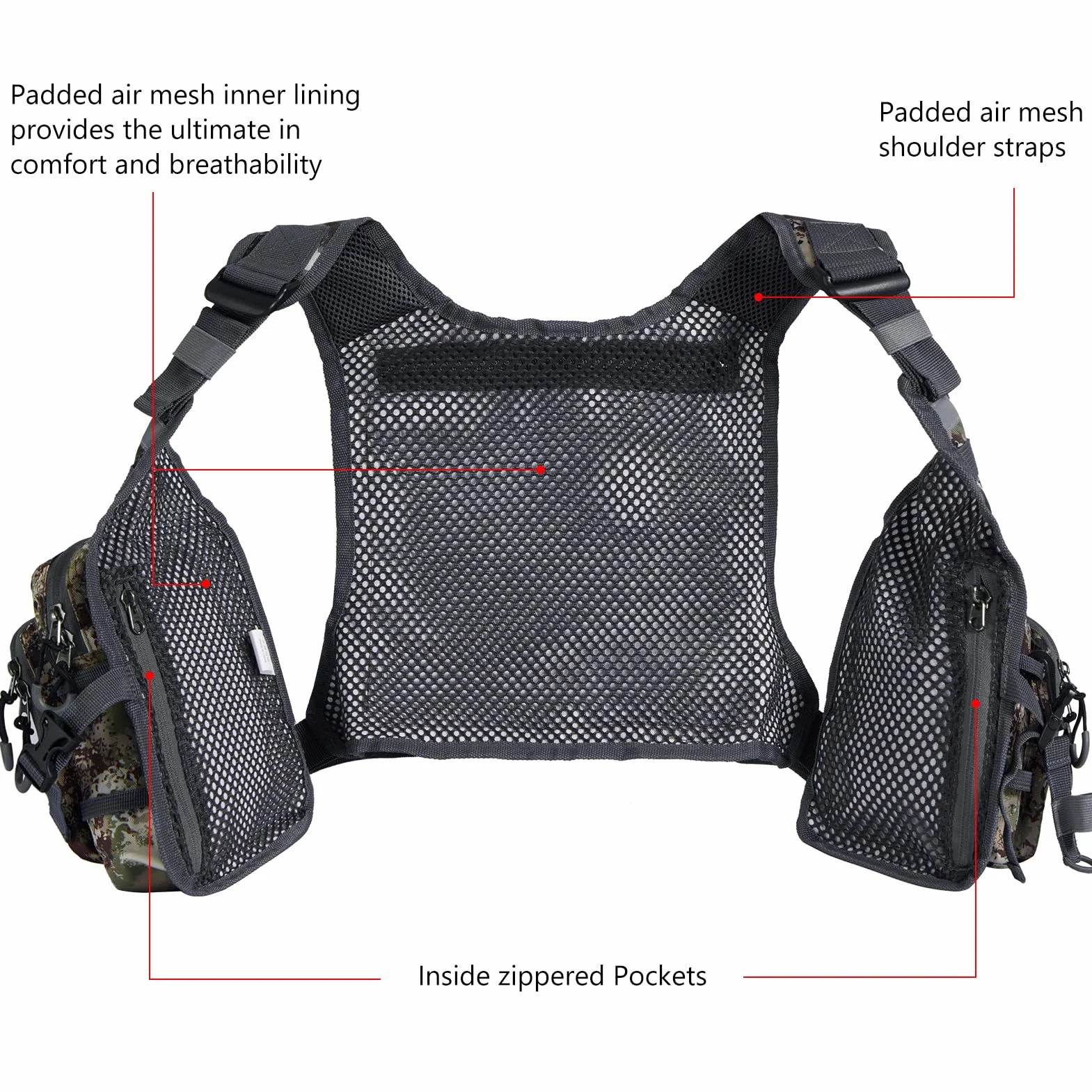 Bassdash FV08 Gilet de pêche à la mouche ultra léger Taille unique