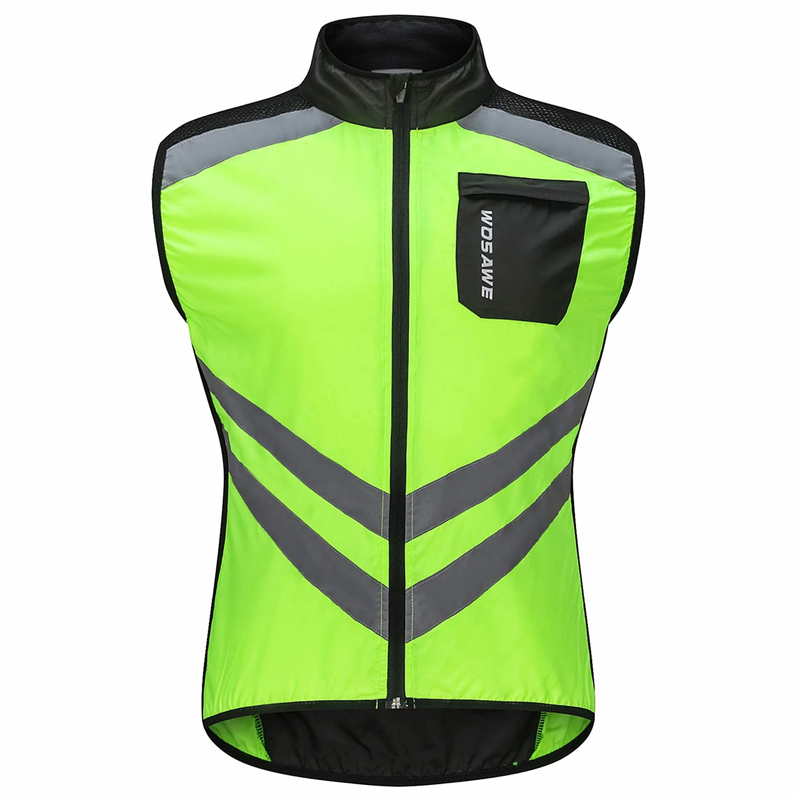 HUIOP Gilet Cyclisme Hommes Pliable Séchage Rapide Respirant Réfléchissant Sécurité Vélo Sport