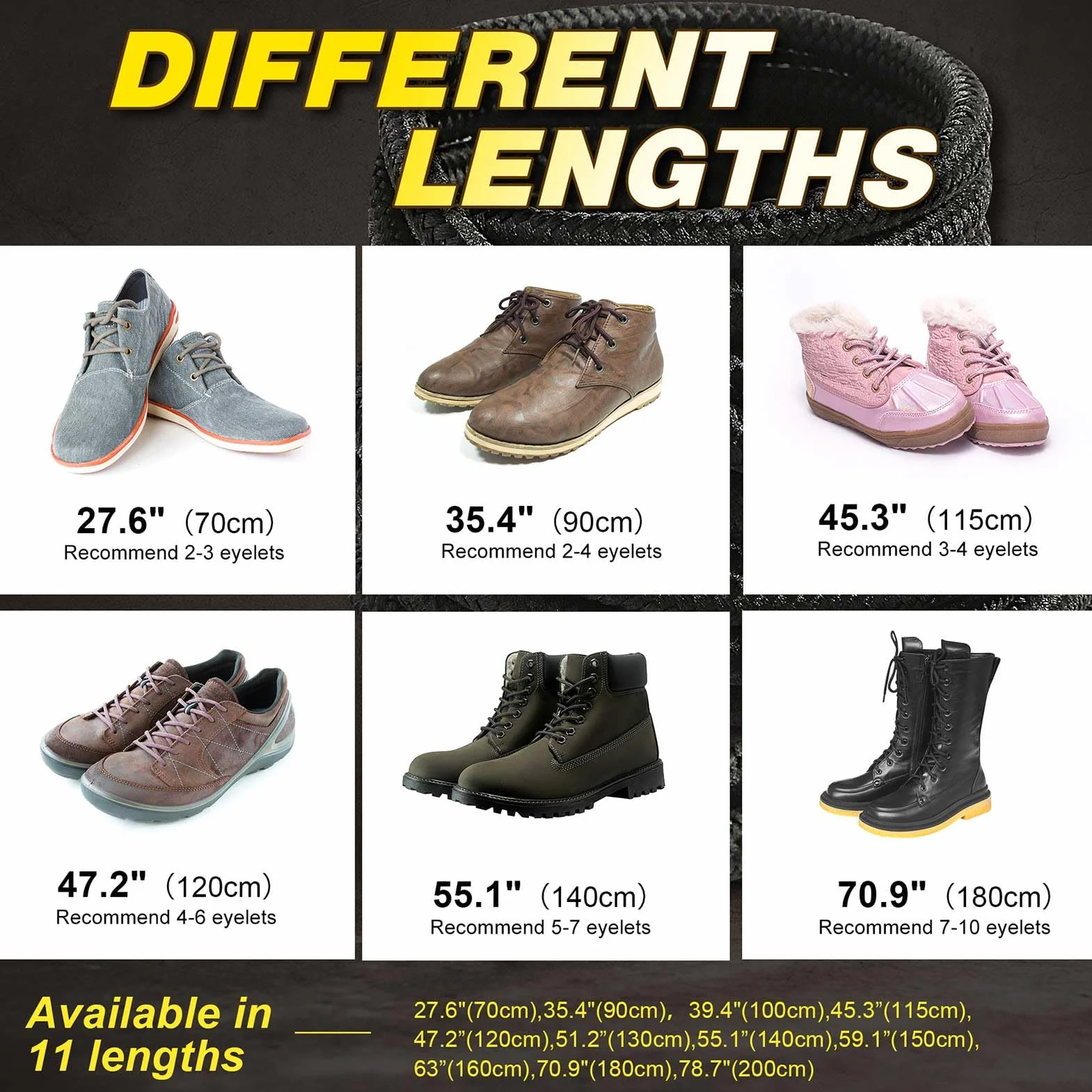 VSUDO Lacets Ronds Chaussures Travail Bottes 4mm Résistants Randonnée Sécurité Homme Femme