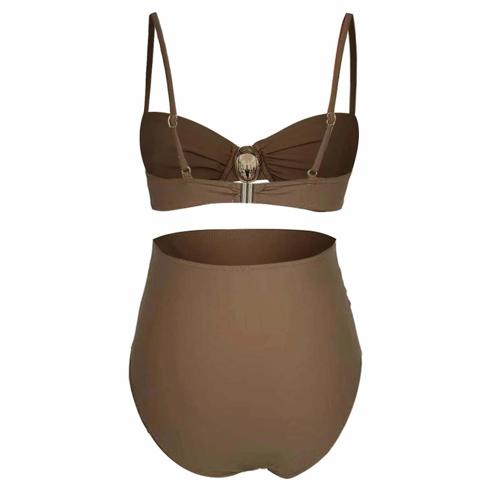 Maillot de Bain Grossesse Deux Pièces Taille Haute Bretelles Réglables Piscine Plage
