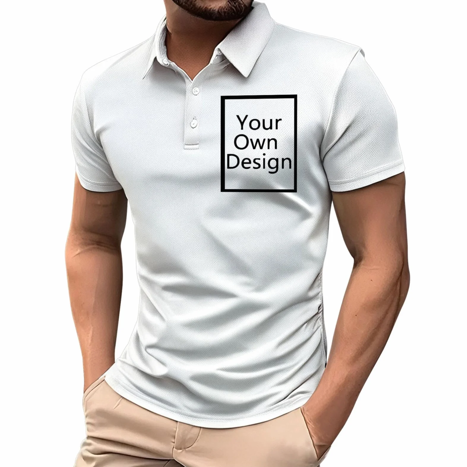 Polo Personnalisable Homme Photo Logo Texte Manches Courtes T Shirt Personnalisé Été Vêtements Travail Golf Tennis