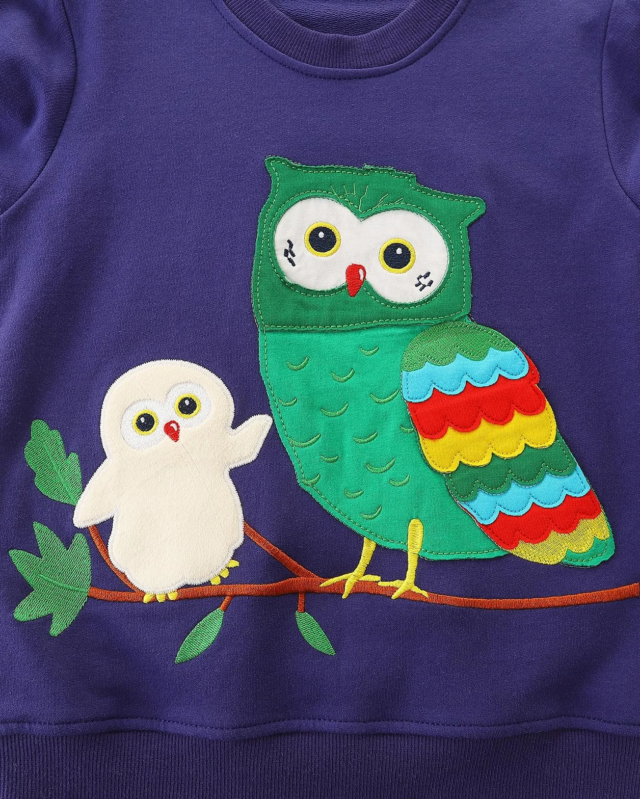 Sweatshirt Fille Coton 100% Manches Longues Col Rond Motifs Mignons Pullover Enfants 1-12 Ans