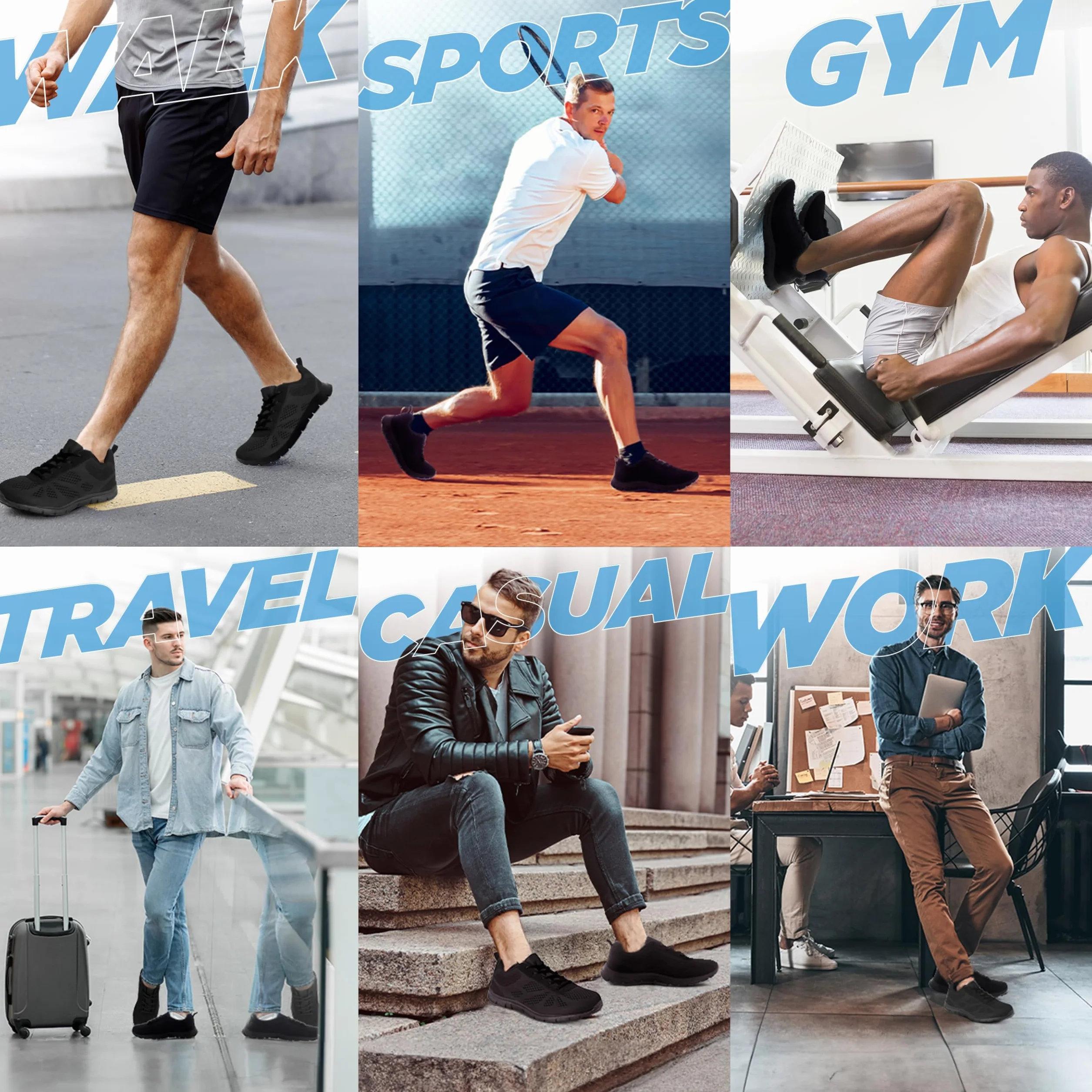 Get Fit Hommes Chaussures de Sport pour Marcher et Courir Gym Athlétique