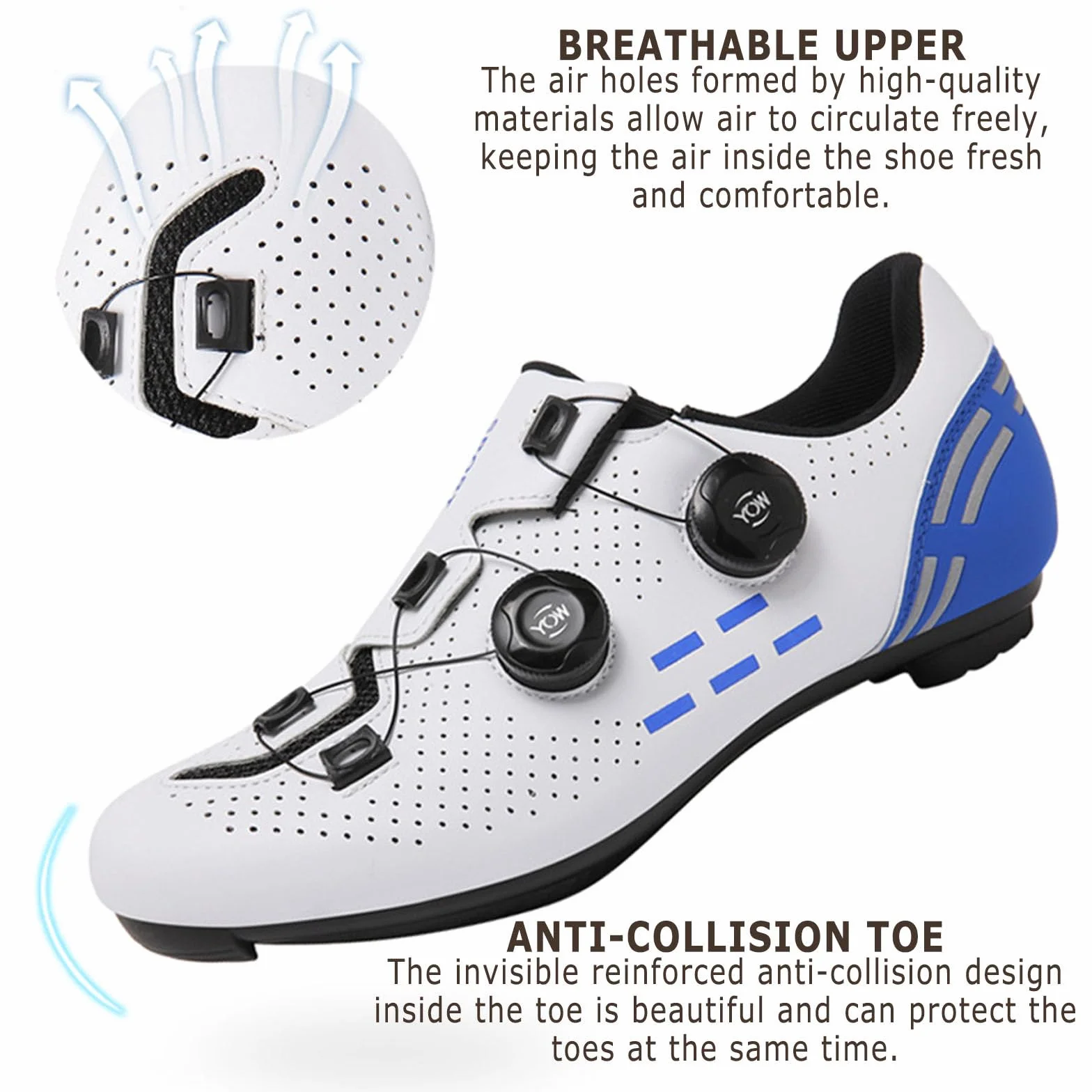 Chaussures Cyclisme Route Homme Femme Unisexe, Look Delta Cleats 3 Boulons, Antidérapant Respirant, Design Boucle Pivotante 36EU-47EU