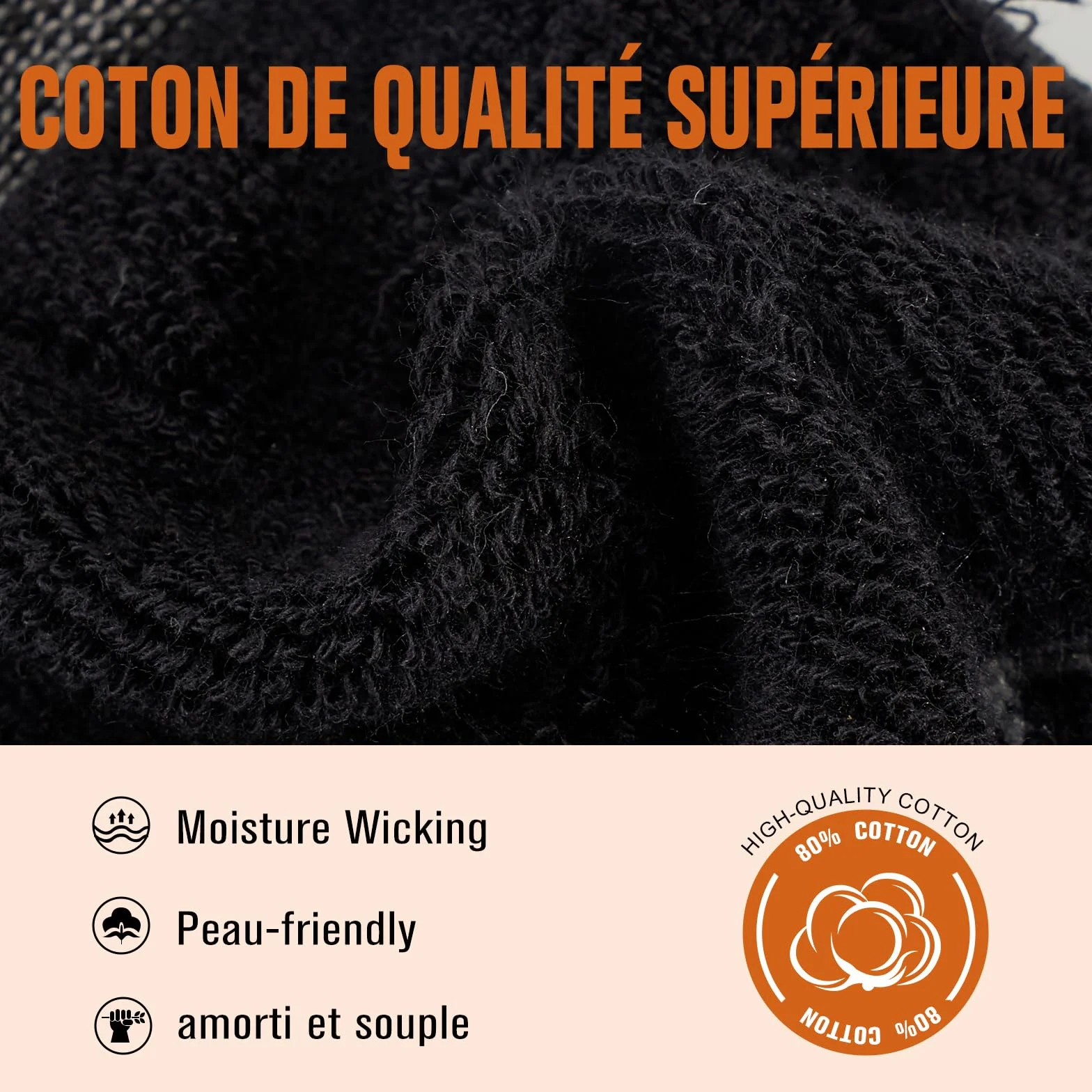 Niorasen Chaussettes de Sport Homme Femme, Chaussettes Basses Coton Respirantes Compression Légère Anti-Ampoules Lot de 6