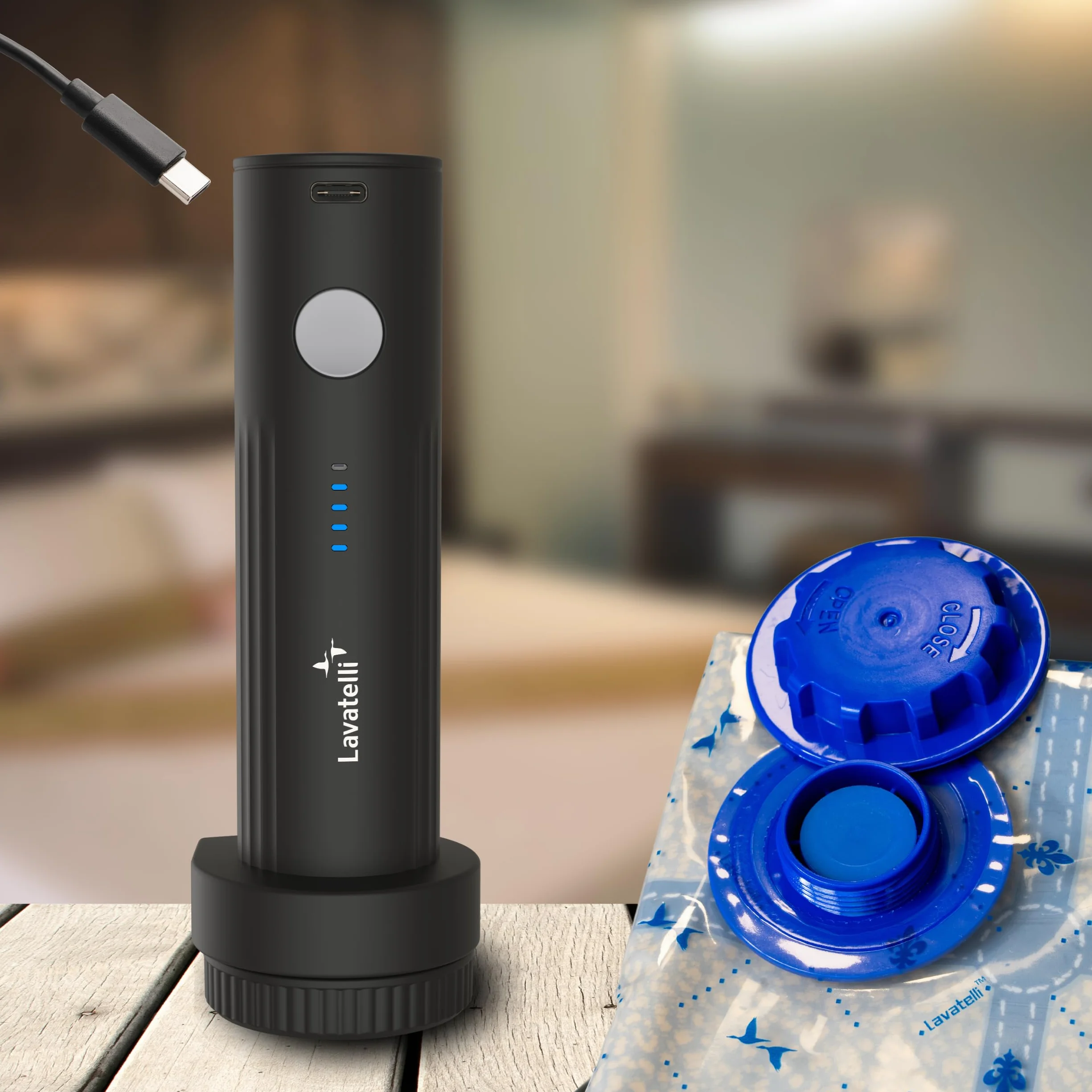 Pompe à Vide Portable USB-C pour Sac Sous Vide Vêtement Voyage Aspirateur Compact Sans Fil