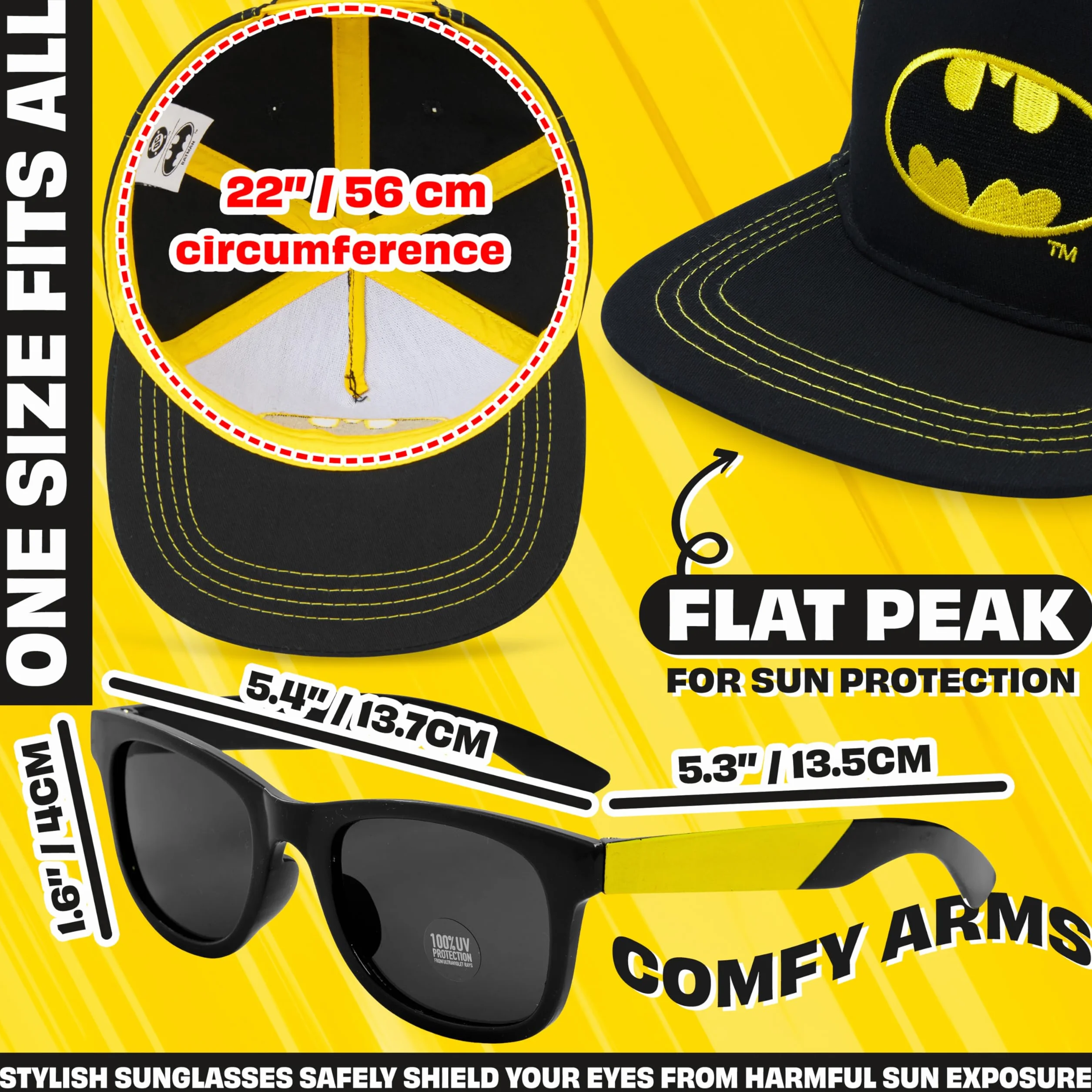 Batman Marvel Avengers Tortues Ninja Casquette Baseball Lunette Soleil Protection UV Ete Voyage