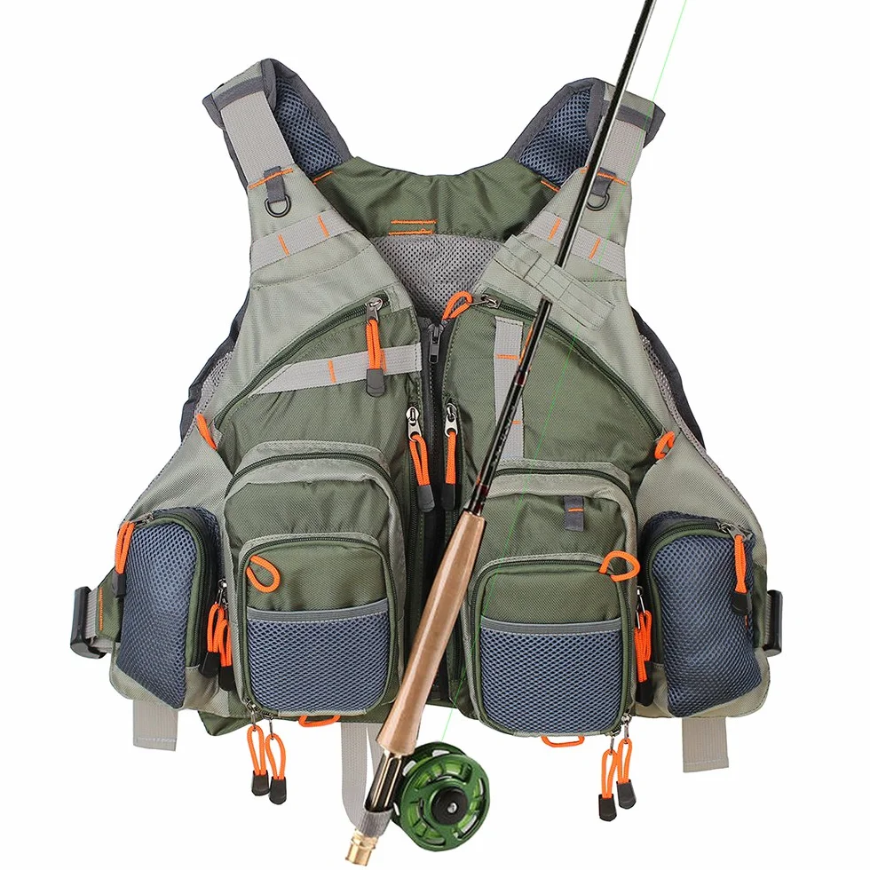 Kylebooker Gilet de pêche à la Mouche Taille réglable Hommes Femmes