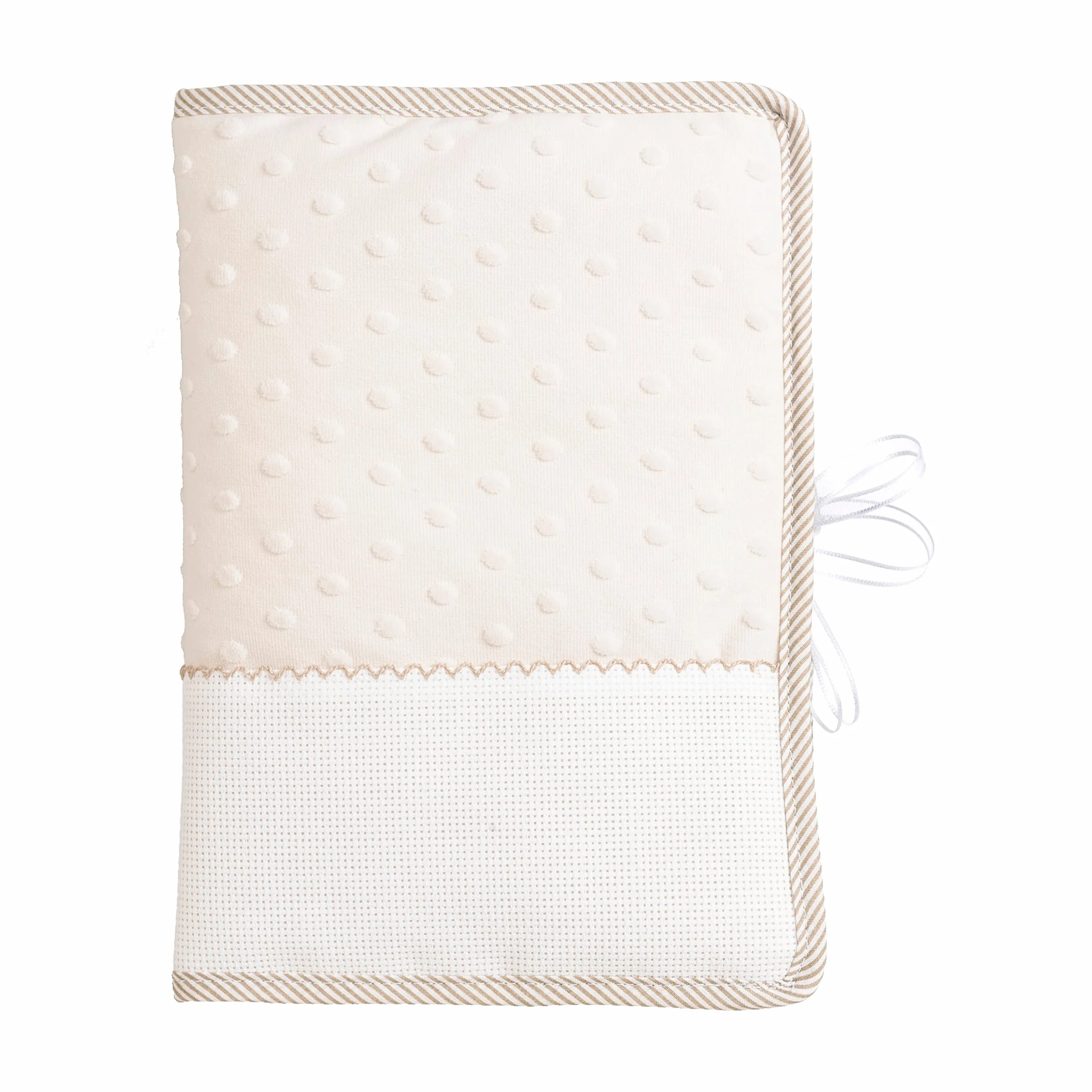 Couvre-Livret Sanitaire à Broder Nouveau-né Compatible avec Chaier de Santé de l’Enfant Formulaire CERFA no 12593 02 Made in Italy Couleur Tourterelle