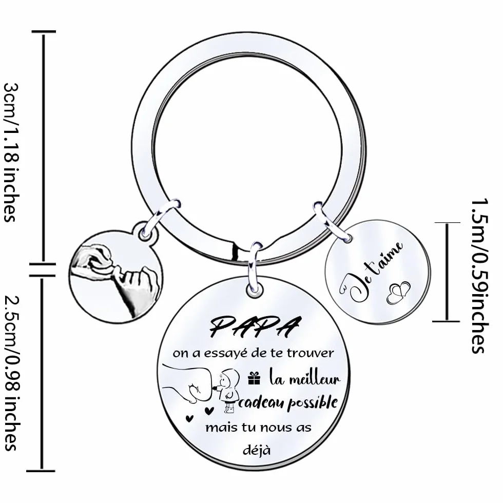 Porte-cles Papa Cadeau Fete des Peres Anniversaire Original