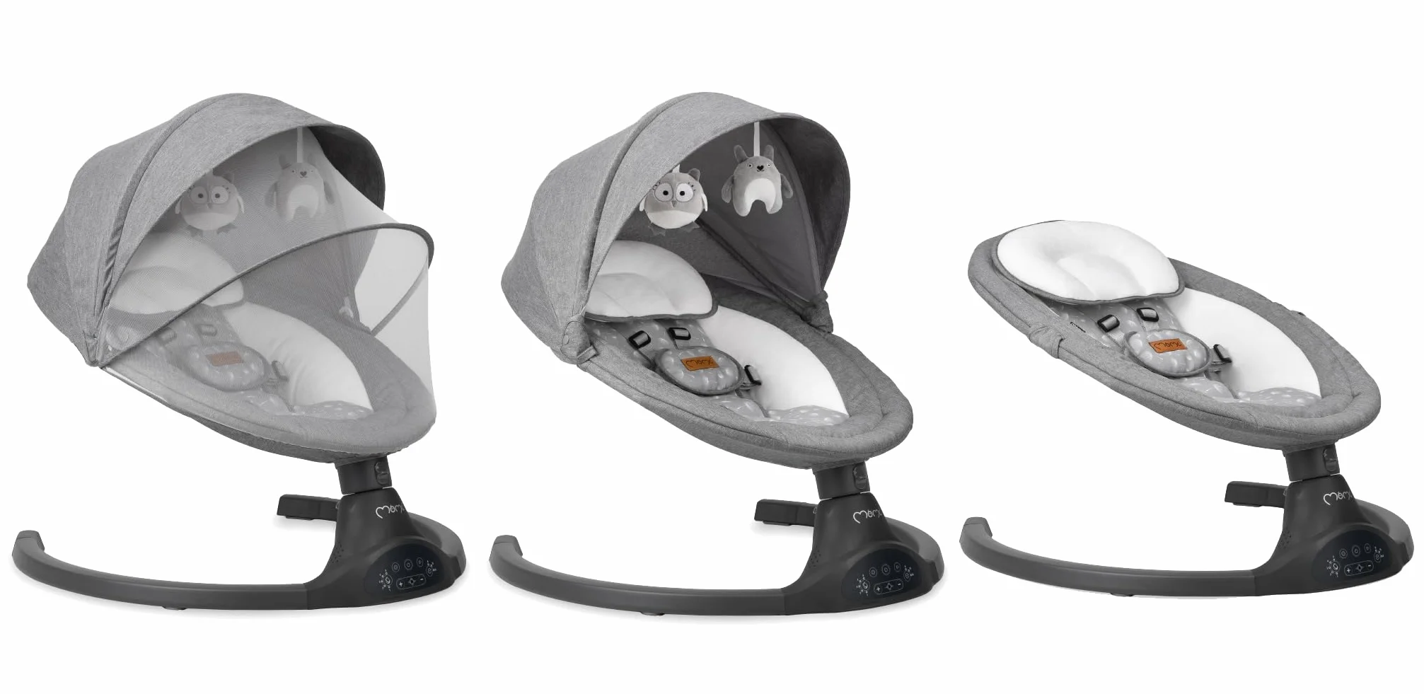 MoMi KENANI Transat balancelle pliable 9 kg télécommande Bluetooth harnais 5 points pare-soleil moustiquaire