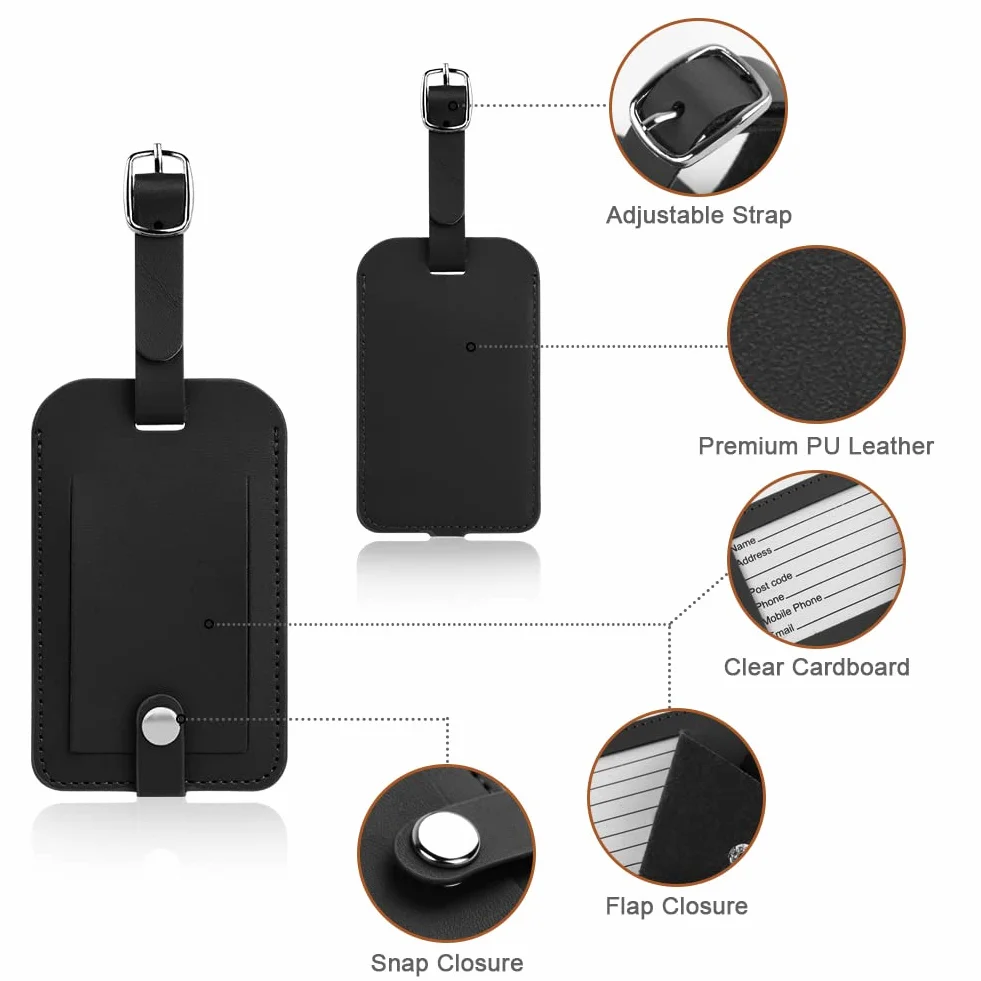 Flintronic Étiquettes de Bagage 2 PCS Identification Valise Sac à Main