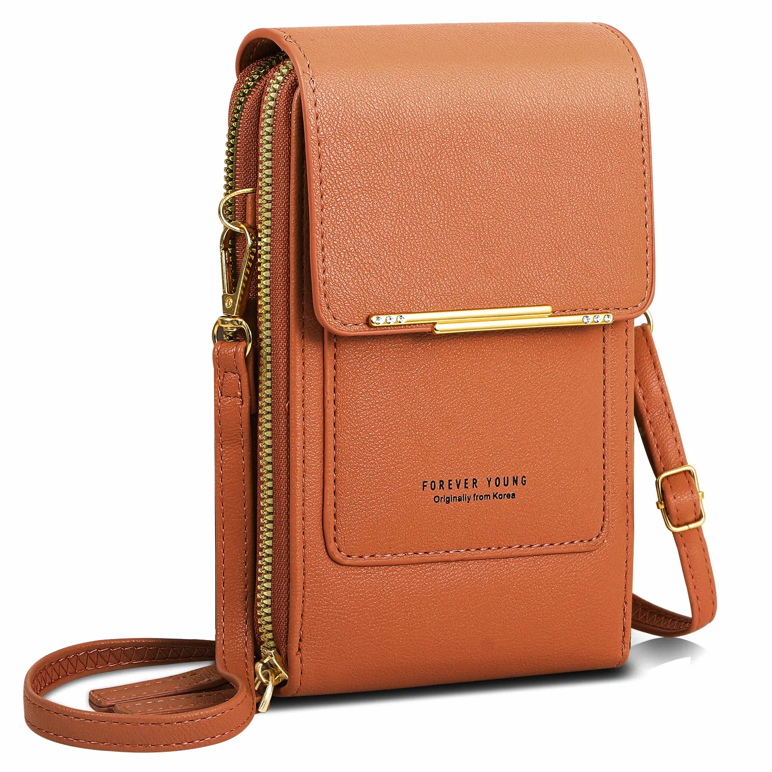 Petit Sac Bandoulière Téléphone Portable Femme Cuir PU Porte Carte Porte Monnaie Mini Étui Pochette
