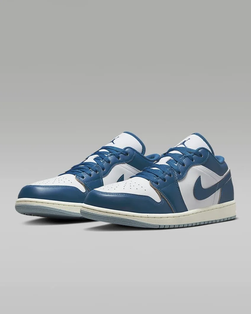 Air Jordan 1 Low SE Chaussures homme blanc bleu gris Sail Industrial Blue