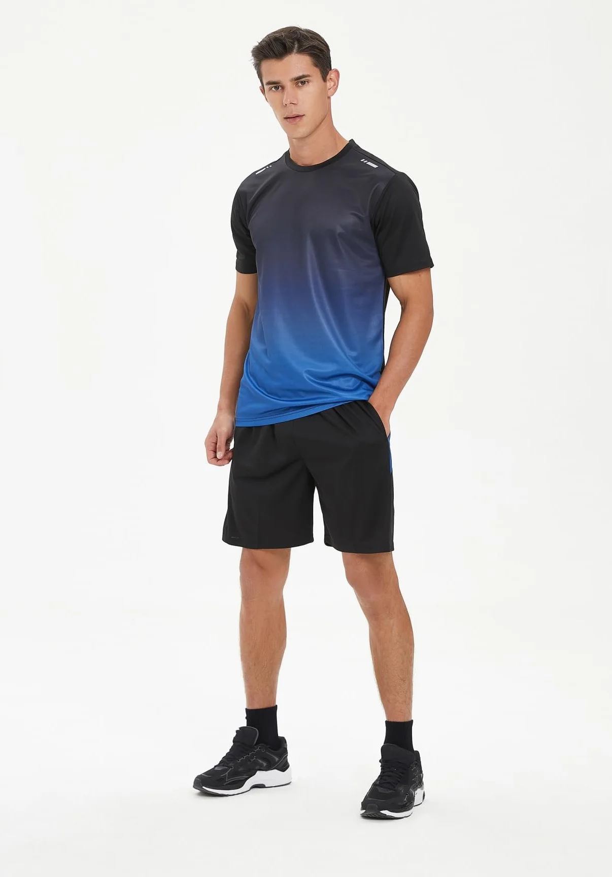 Survêtement d'été 2 pièces homme séchage rapide respirant tenue sport course à pied gym