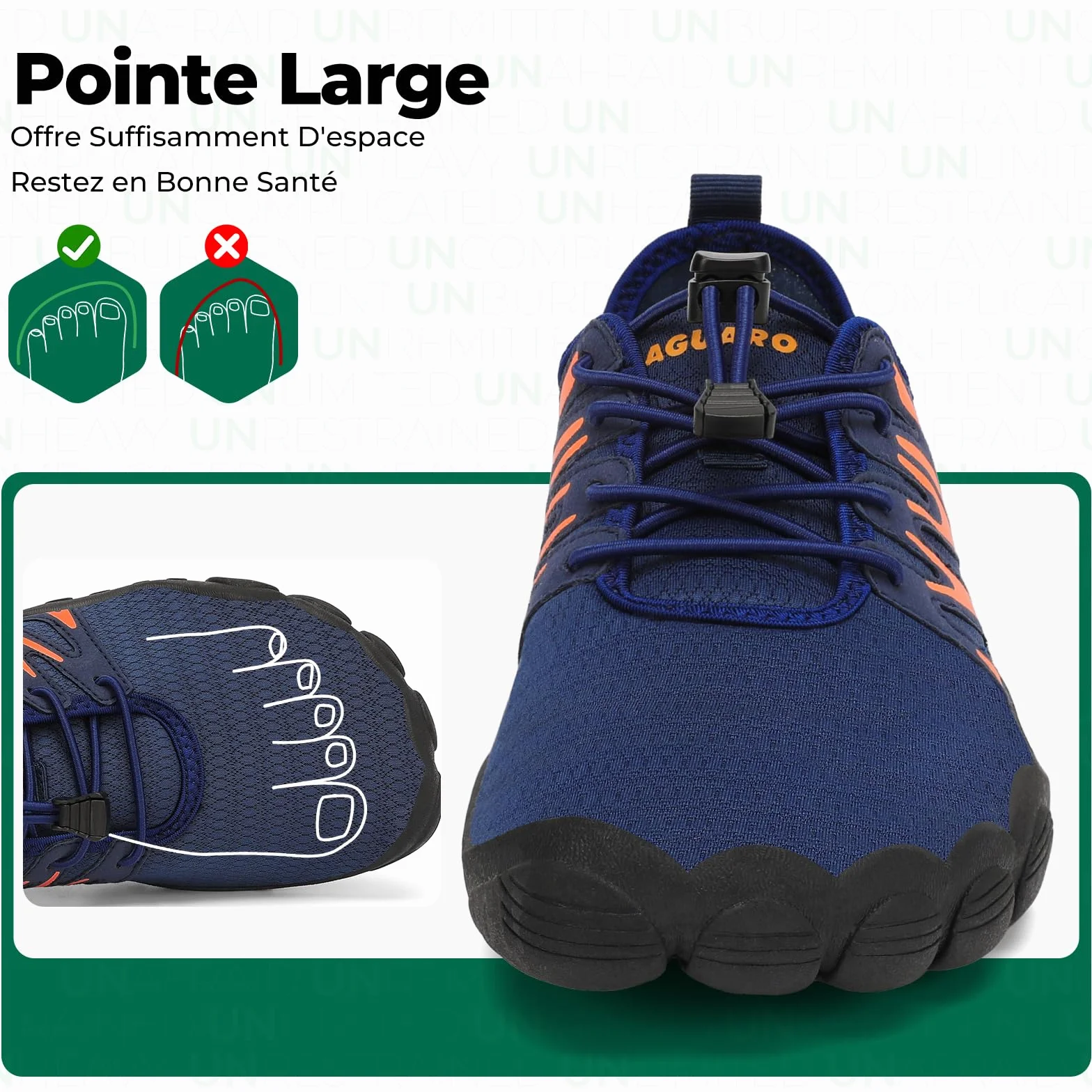 SAGUARO Chaussures Barefoot Homme Chaussures d'eau Séchage Rapide Respirantes Antidérapant GR.39-48