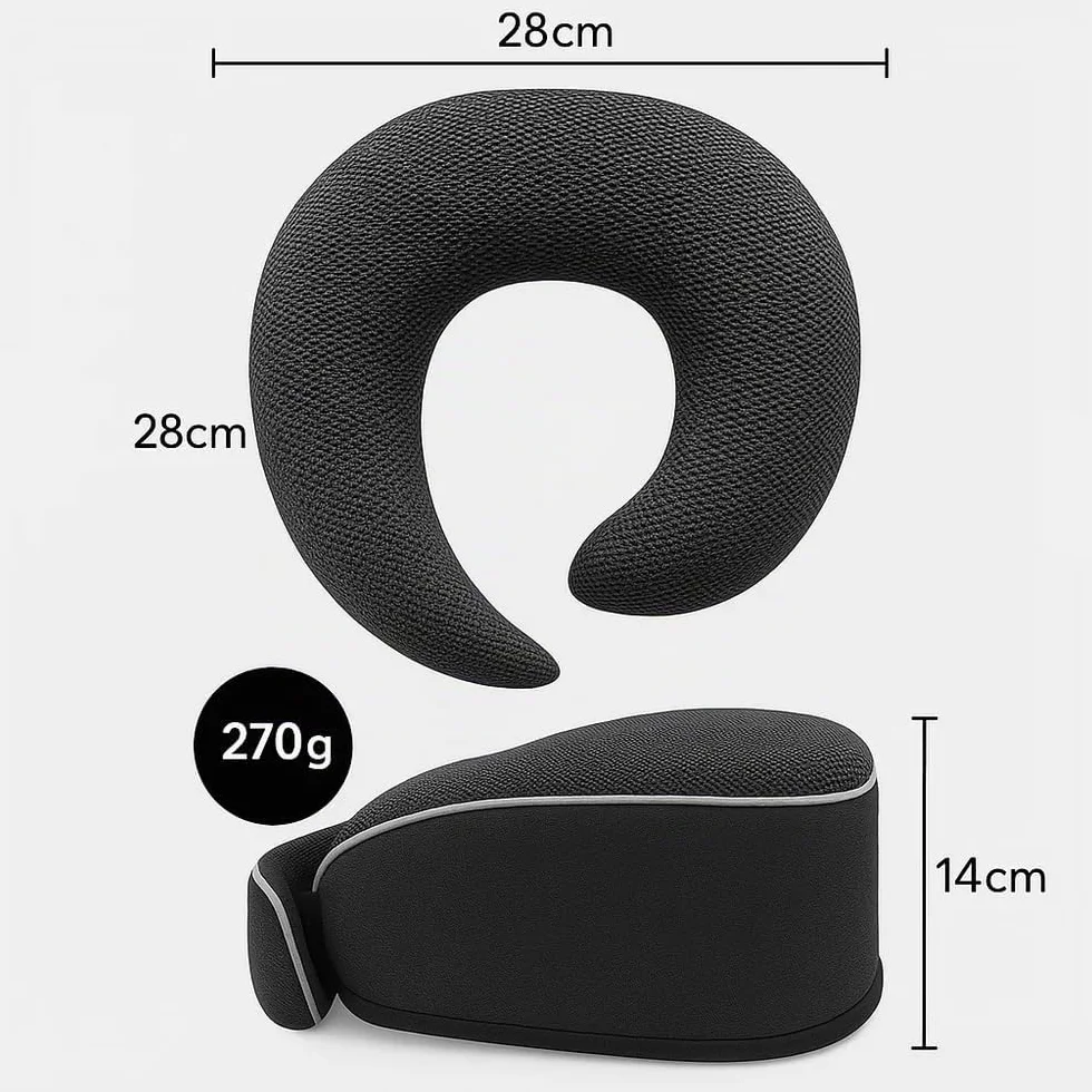Coussin pour la Nuque après Transplantation Capillaire Voyage Voiture Avion avec Masque de Sommeil et Protection Auditive