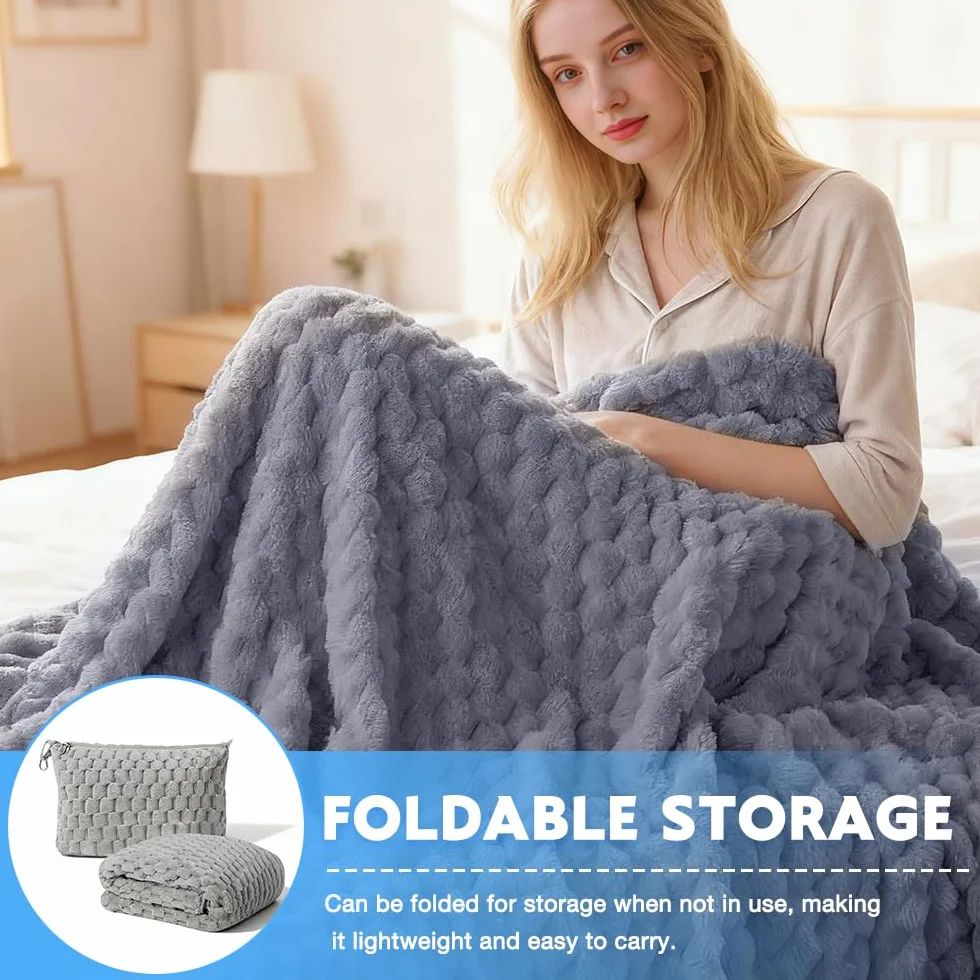 ADDLIVE Couverture de Voyage 2 en 1 152x127 cm Flanelle Chaude Gris