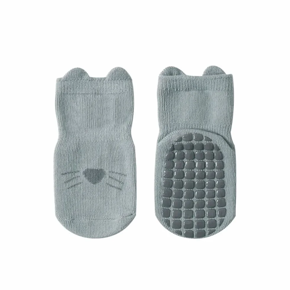 FedMois Chaussettes Antidérapantes Bébé Enfant Coton Motif Animaux 5 Paires