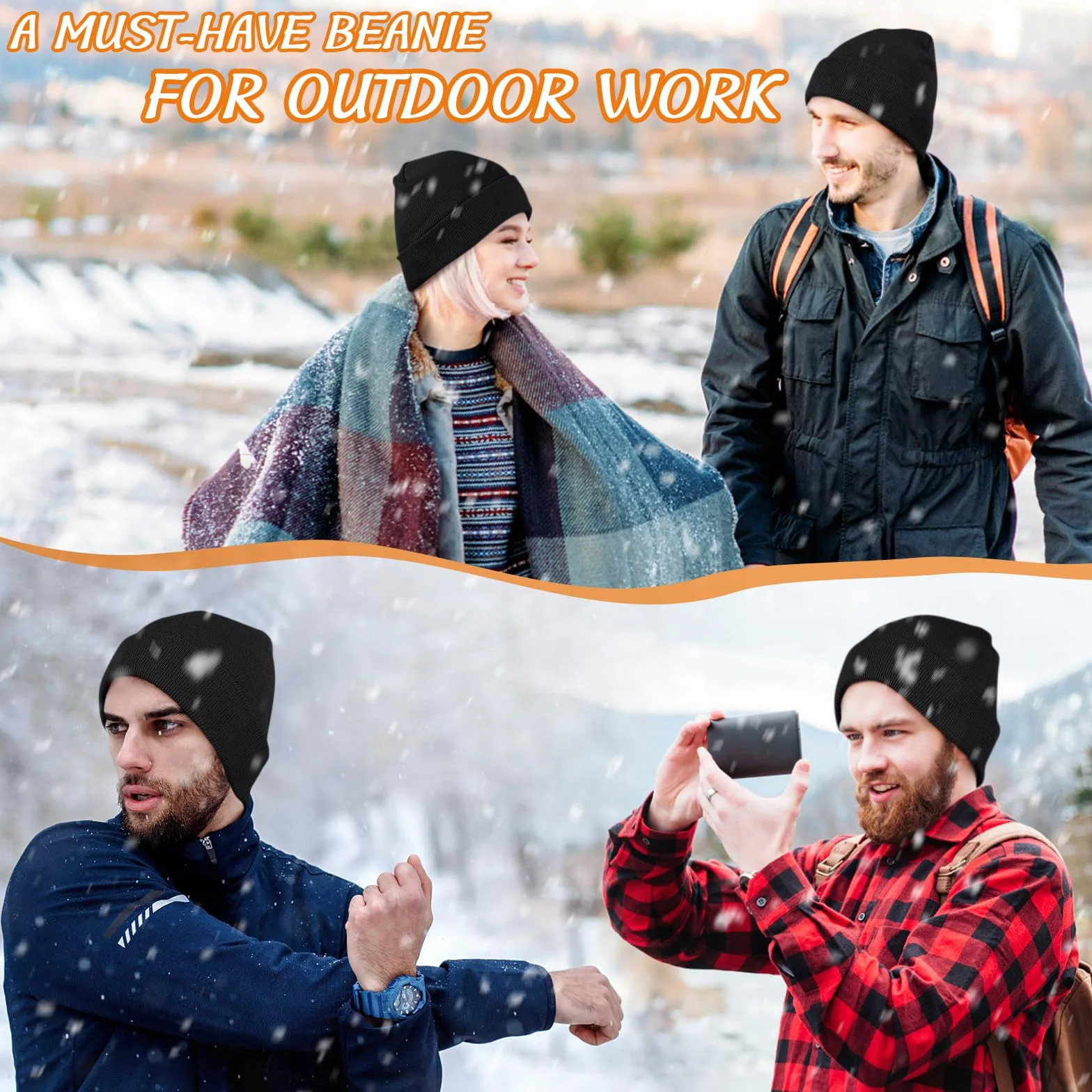 Wanme Bonnet Tricot Hiver Chaud et Confortable