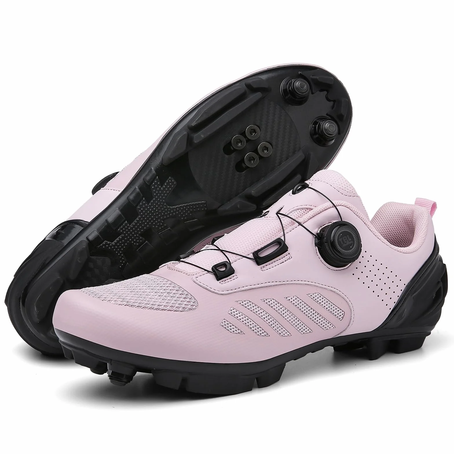 NGARY Chaussures De Vélo VTT pour Femmes Compatible SPD 2 Schrauben mit Cleats Cyclisme