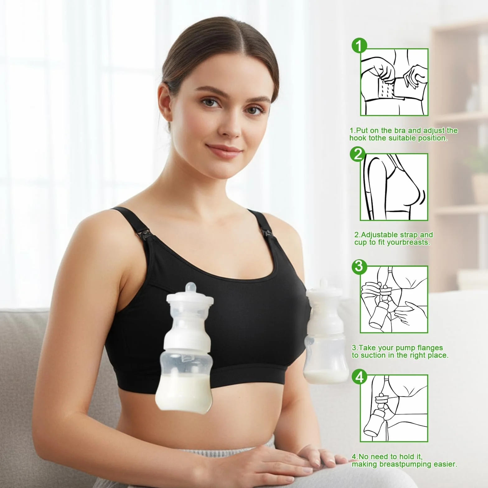 Soutien Gorge Allaitement sans Couture Ajustable avec Boucle d'extension pour Confort