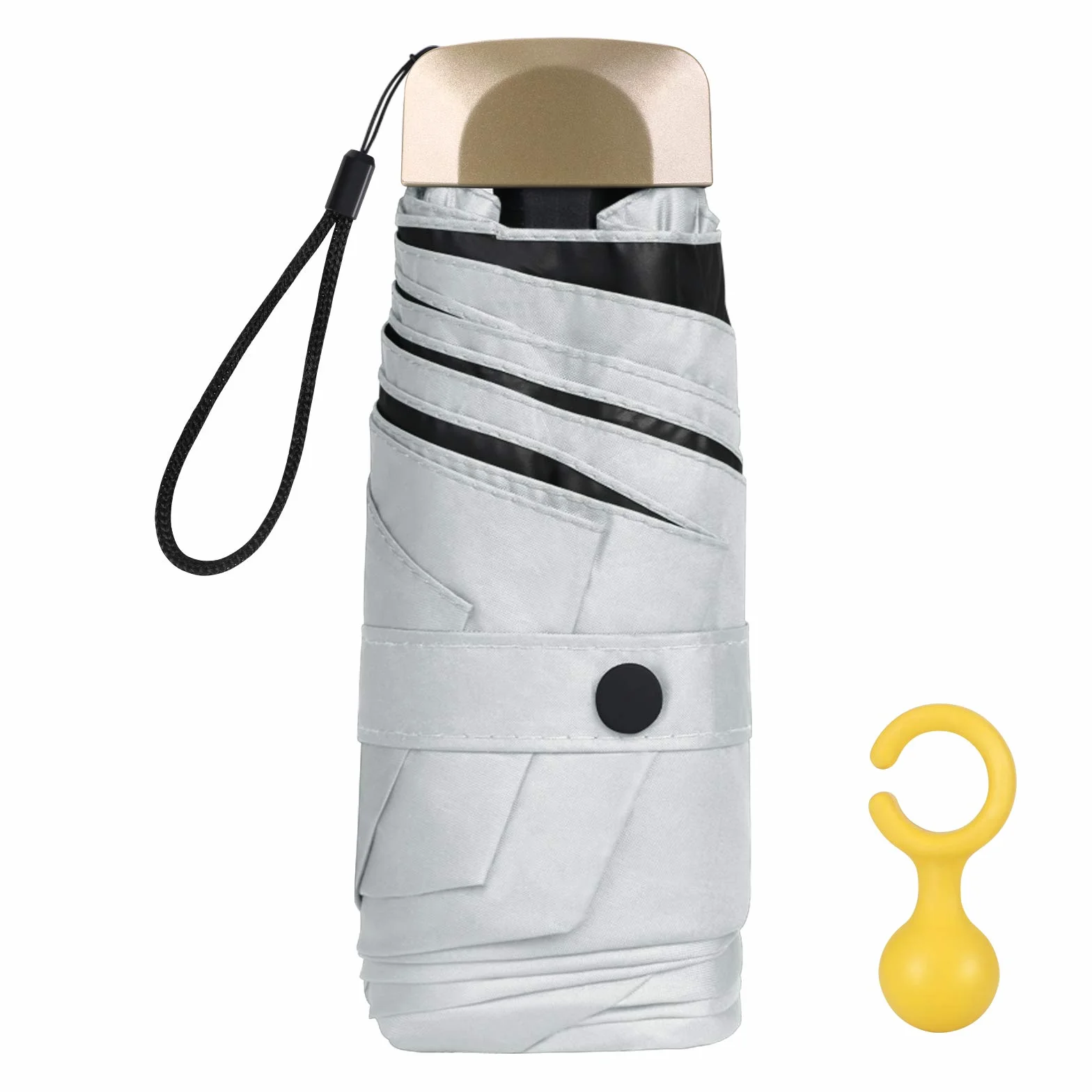Vicloon Mini Parapluie Pliant Ultra léger Manuel Compact Résistant au Vent 190g Poche Voyage Taille pliée 17 cm Multicolore