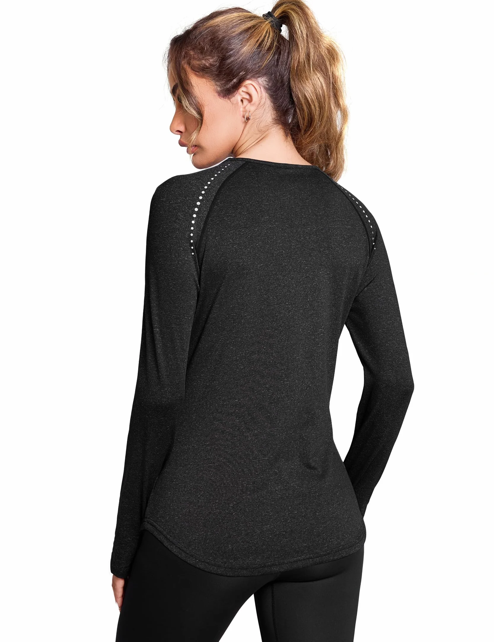 Tee Shirt Sport Femme Anti UV Manches Longues UPF 50+ Col Rond Course Running Yoga