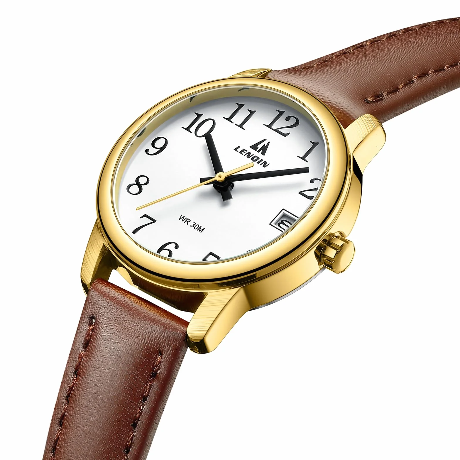 LN LENQIN Montre Femme Quartz analogique étanche Bracelet Cuir