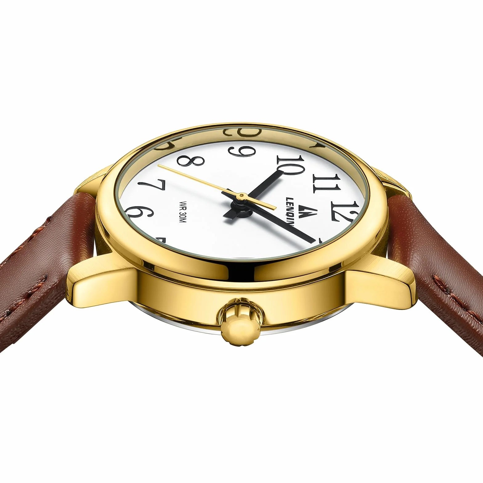 LN LENQIN Montre Femme Quartz analogique étanche Bracelet Cuir