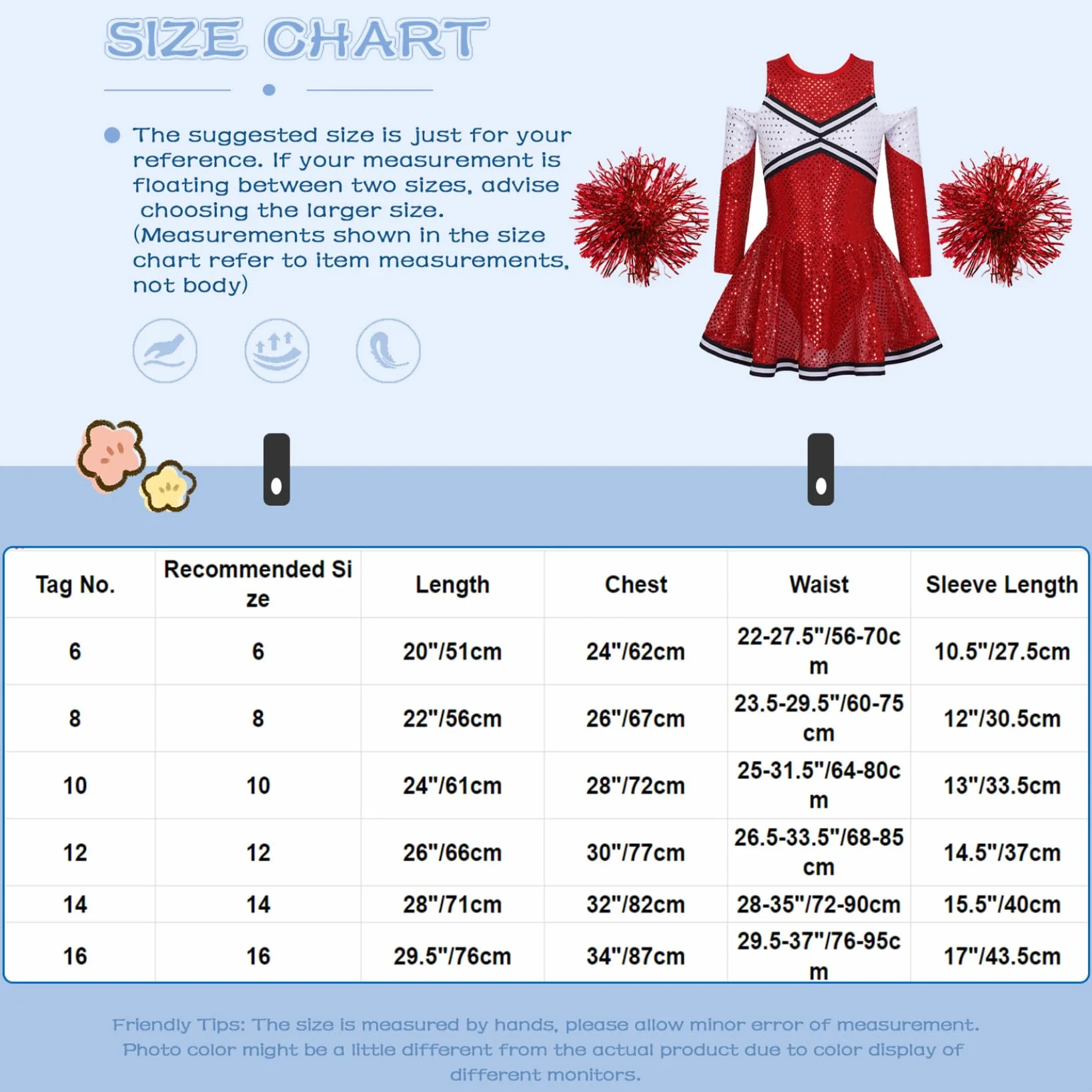 Robe Sequins Danse Hip Hop Jazz avec Pompoms pour Filles 6-16 Ans
