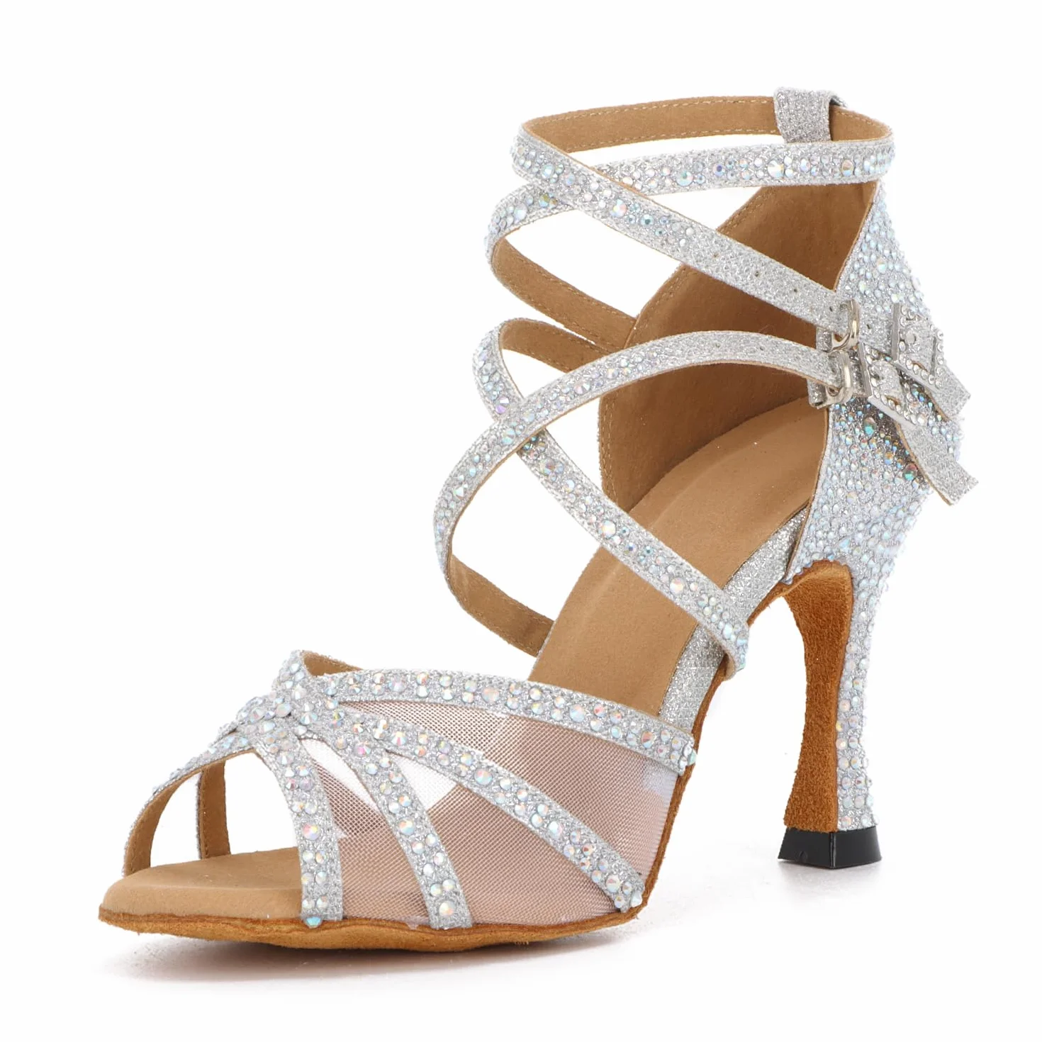 Chaussures de Danse Femmes Latine Strass Salsa Tango Valse Bachata Moderne Salon