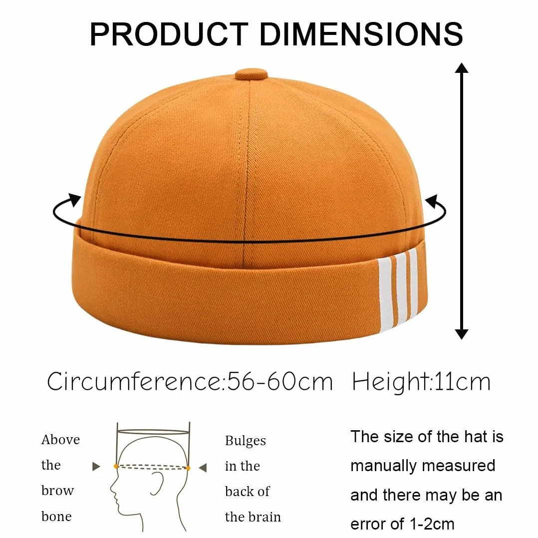 Bonnets Homme Hiver Docker Hat Beanie Worker Caps Brimless Hat Rolled Cuff Adjustable